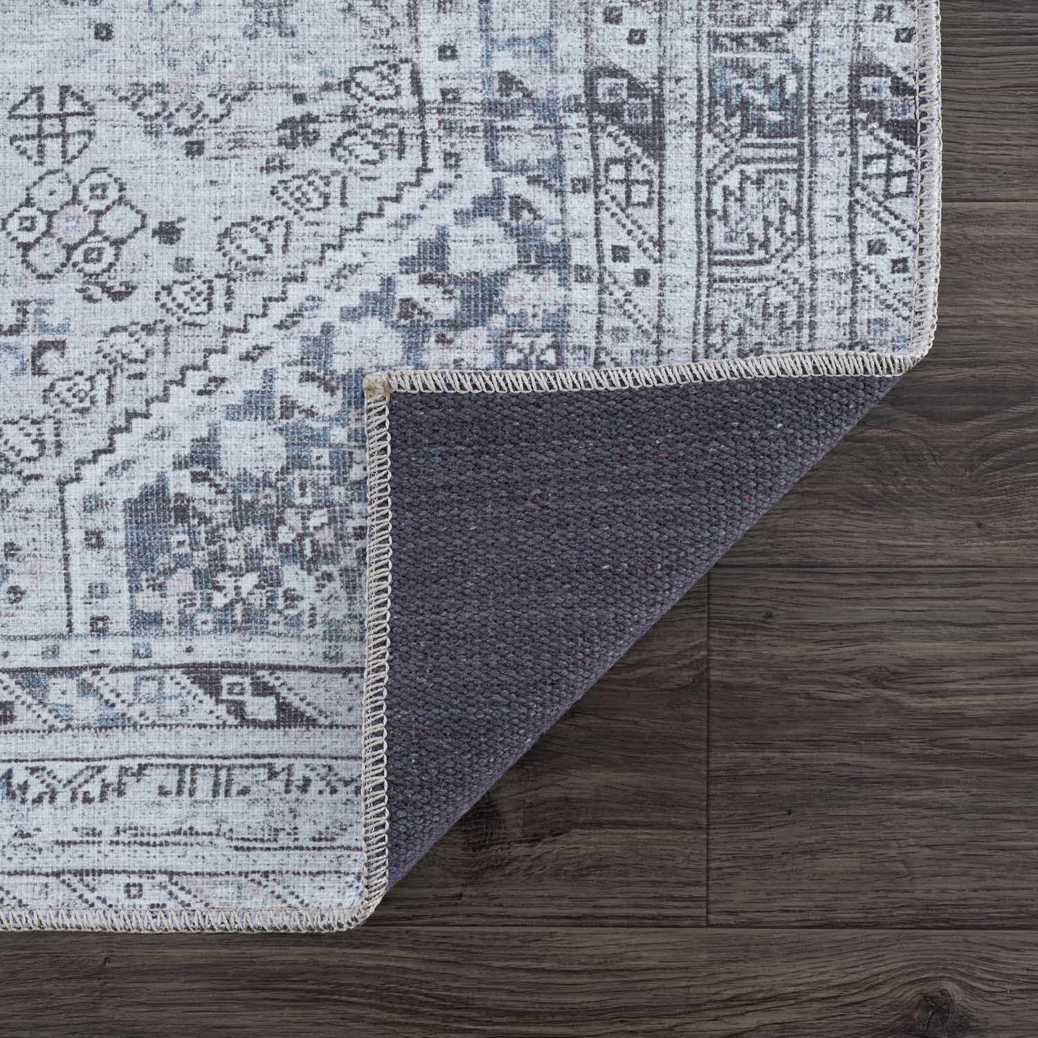 Barny Gray Denim Washable Rug – Clearance
