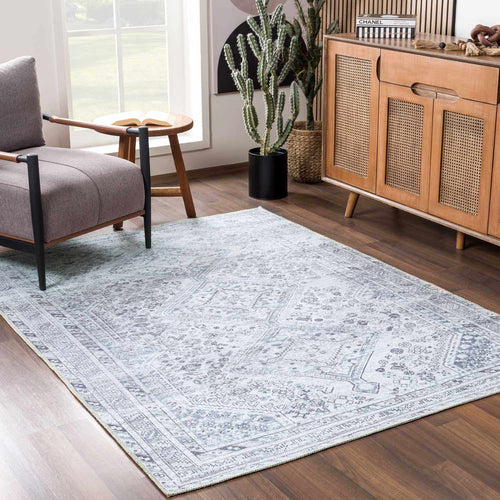 Barny Gray Denim waschbarer Teppich – Ausverkauf