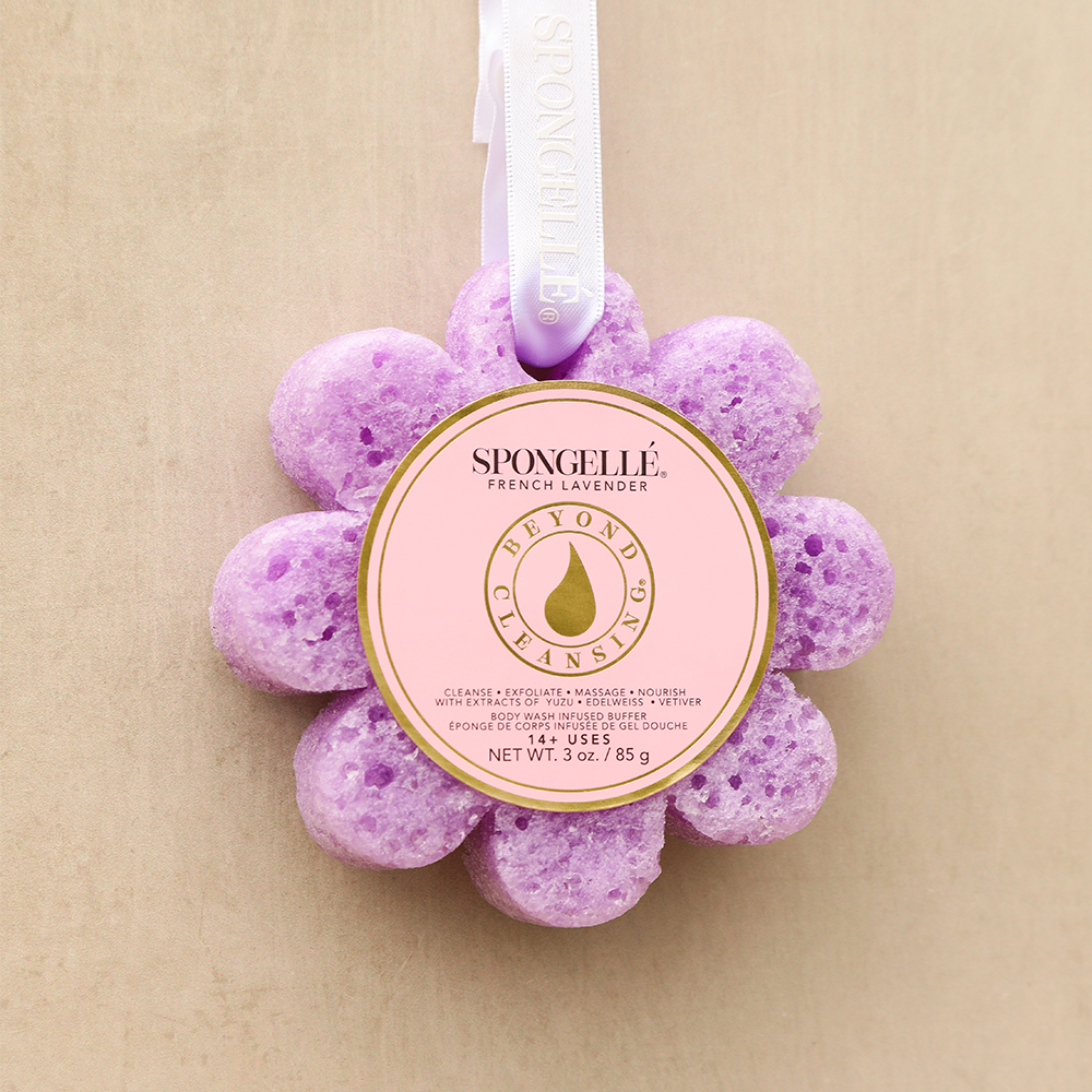 Spongellé Lavender & Amber Infused Body Buffer — 14+ Uses, Built-In Body Wash | Vegan