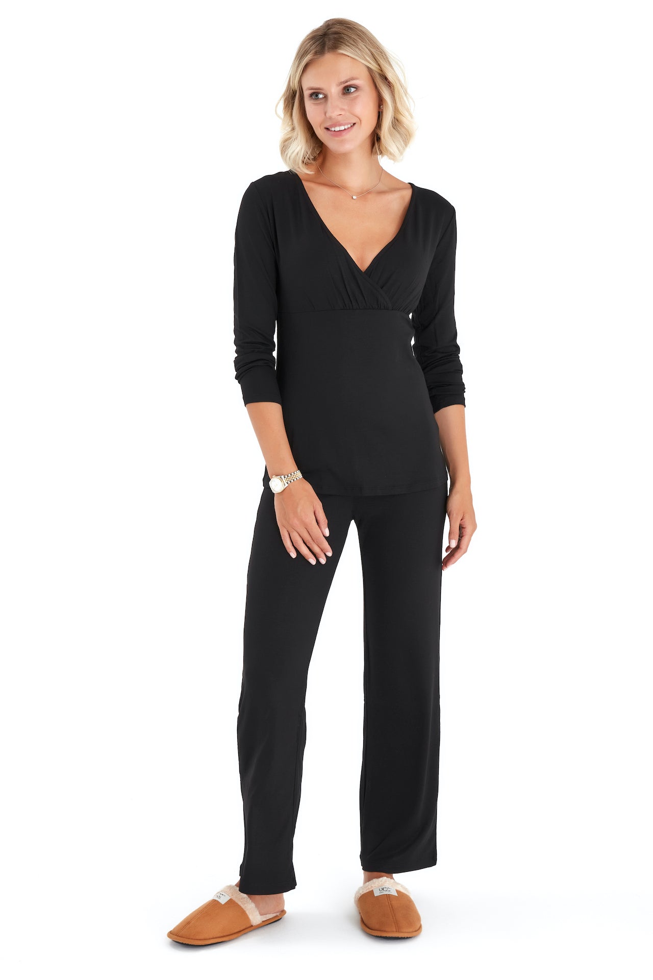 Maternity & Nursing Pajamas – Soft Stretchy Viscose PJ Set