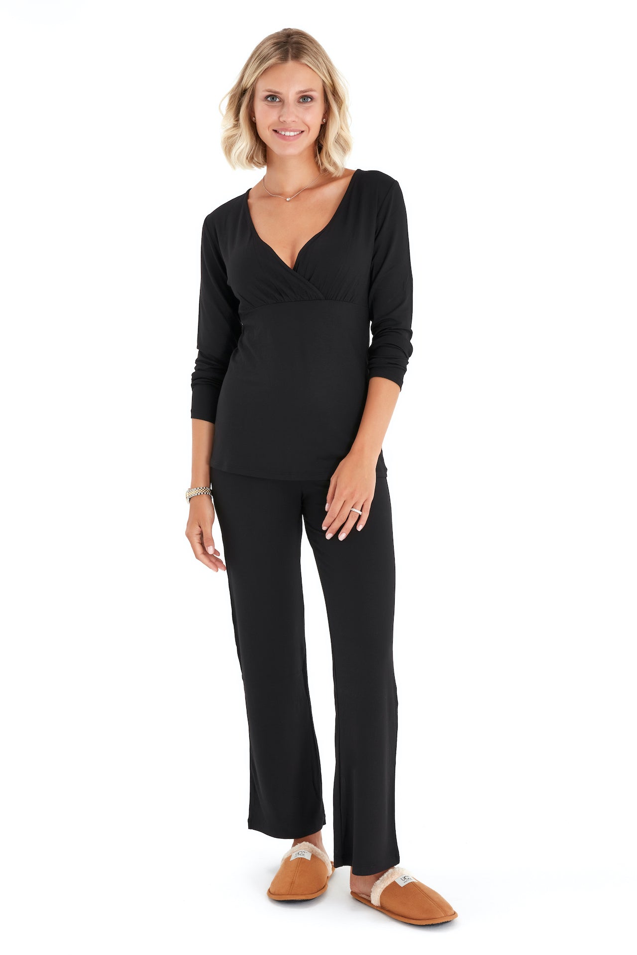 Maternity & Nursing Pajamas – Soft Stretchy Viscose PJ Set