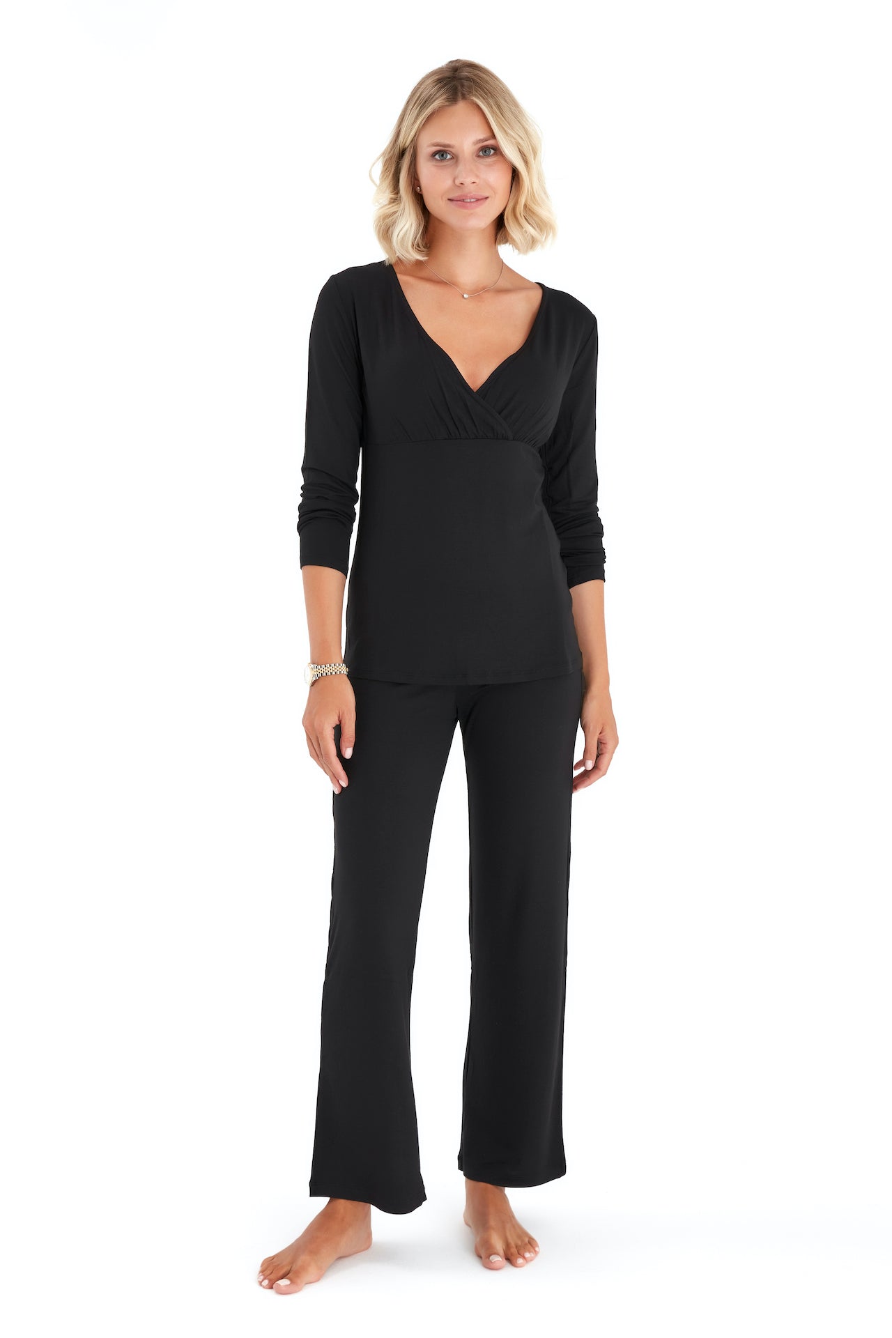 Maternity & Nursing Pajamas – Soft Stretchy Viscose PJ Set