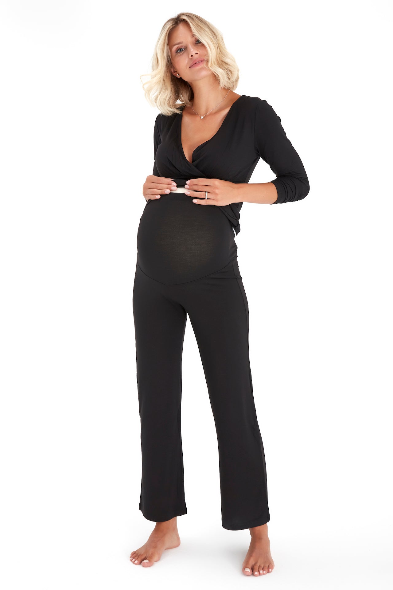 Maternity & Nursing Pajamas – Soft Stretchy Viscose PJ Set