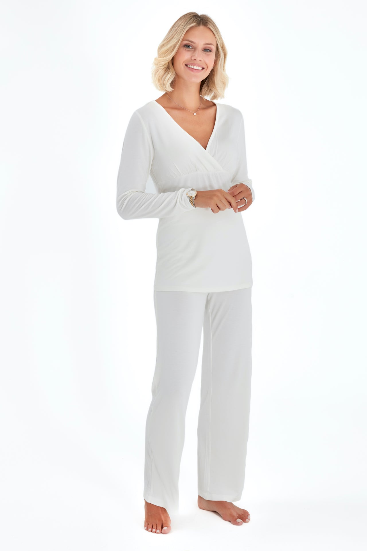 Maternity & Nursing Pajamas – Soft Stretchy Viscose PJ Set