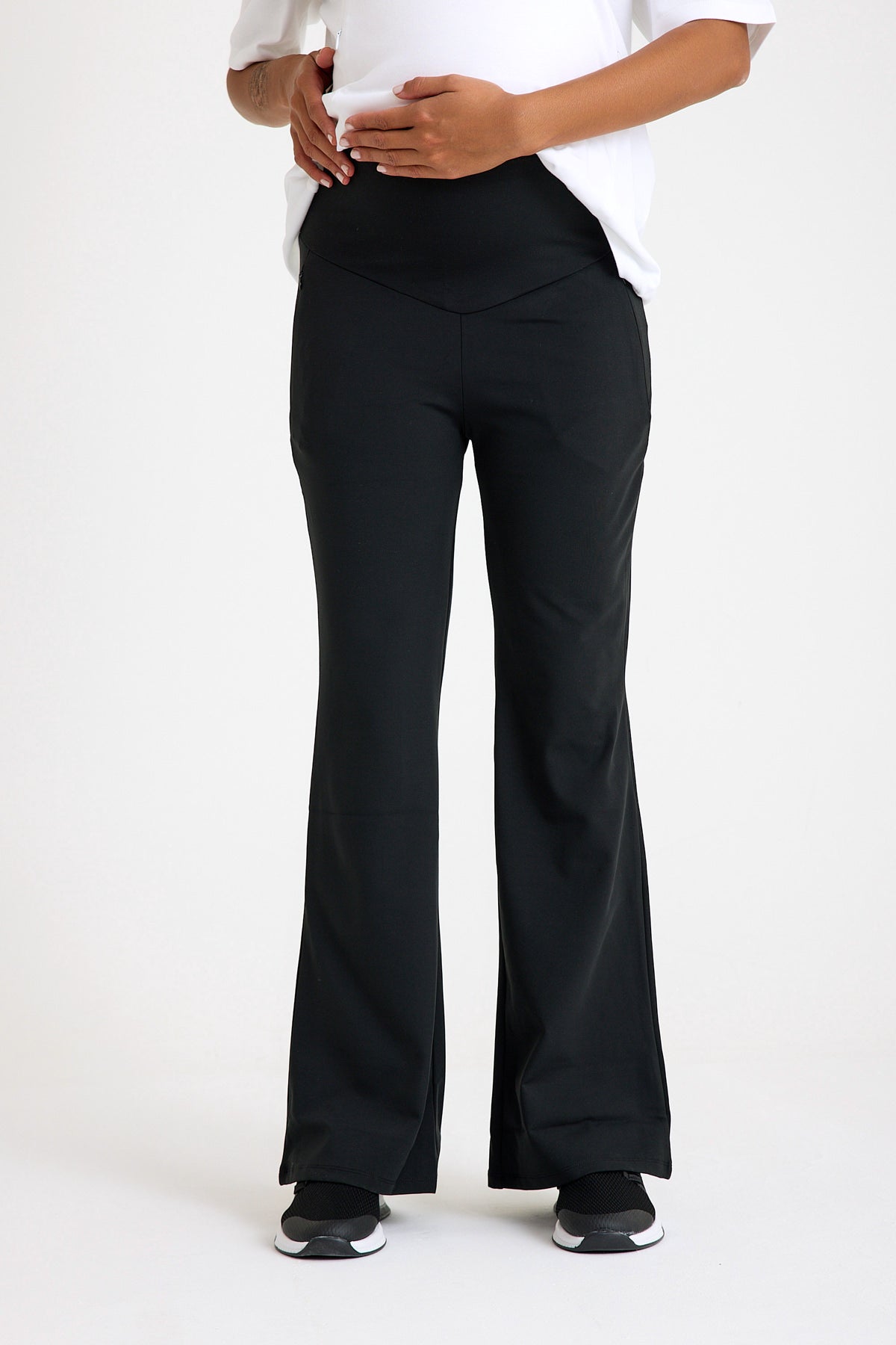 Maternity Flare Trousers – High-Waist Warm Lined Pregnancy Pants