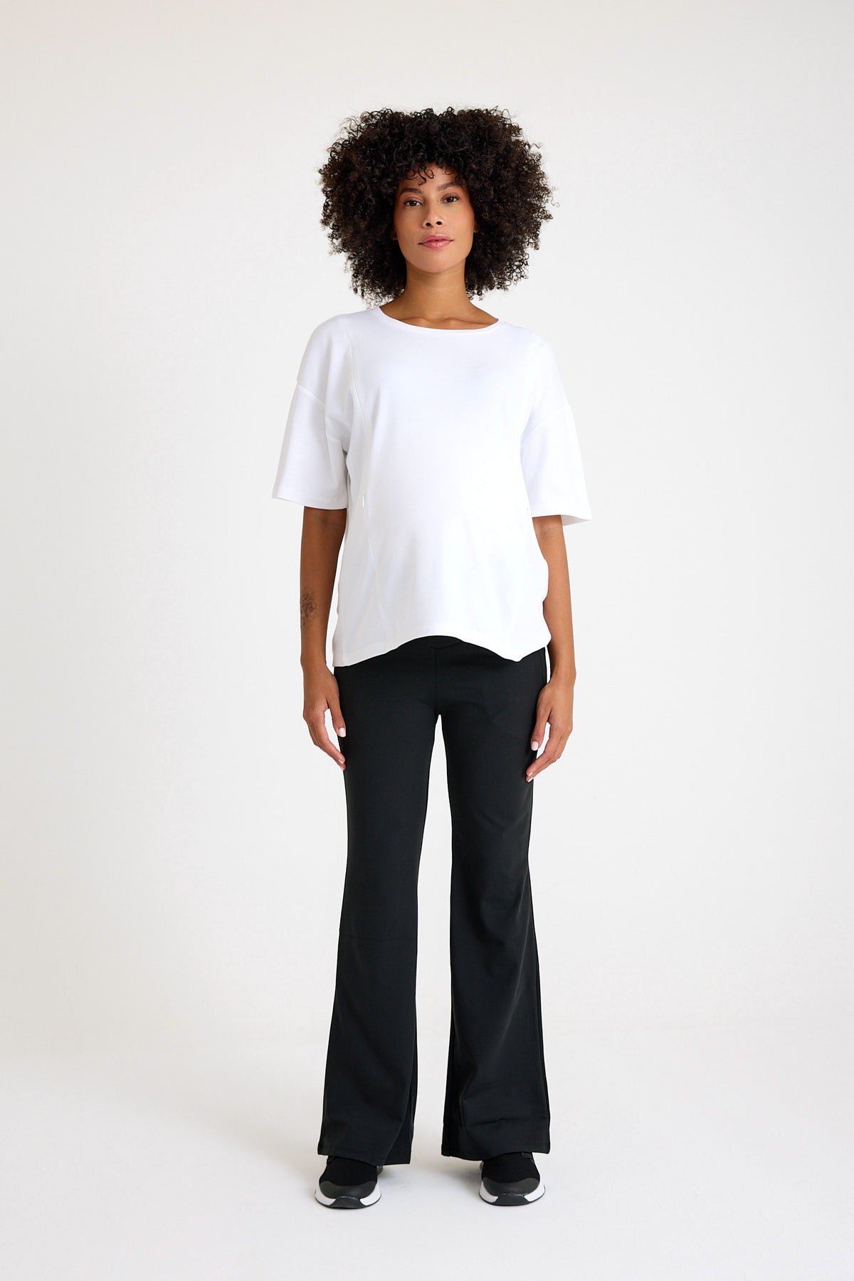 Maternity Flare Trousers – High-Waist Warm Lined Pregnancy Pants