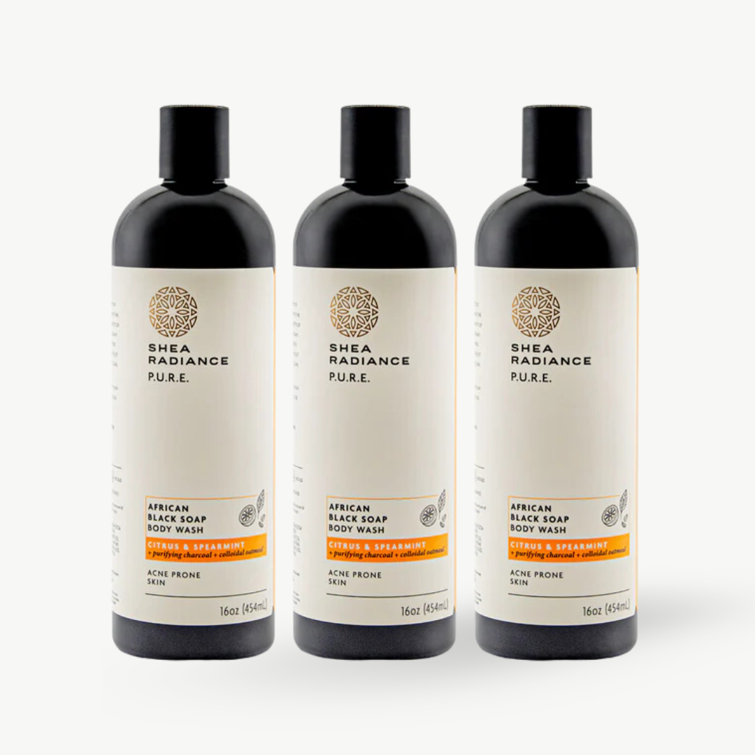 Afrikanische Schwarze Seife Duschgel | Kolloidales Hafermehl & Kokosnussöl | 473 ml