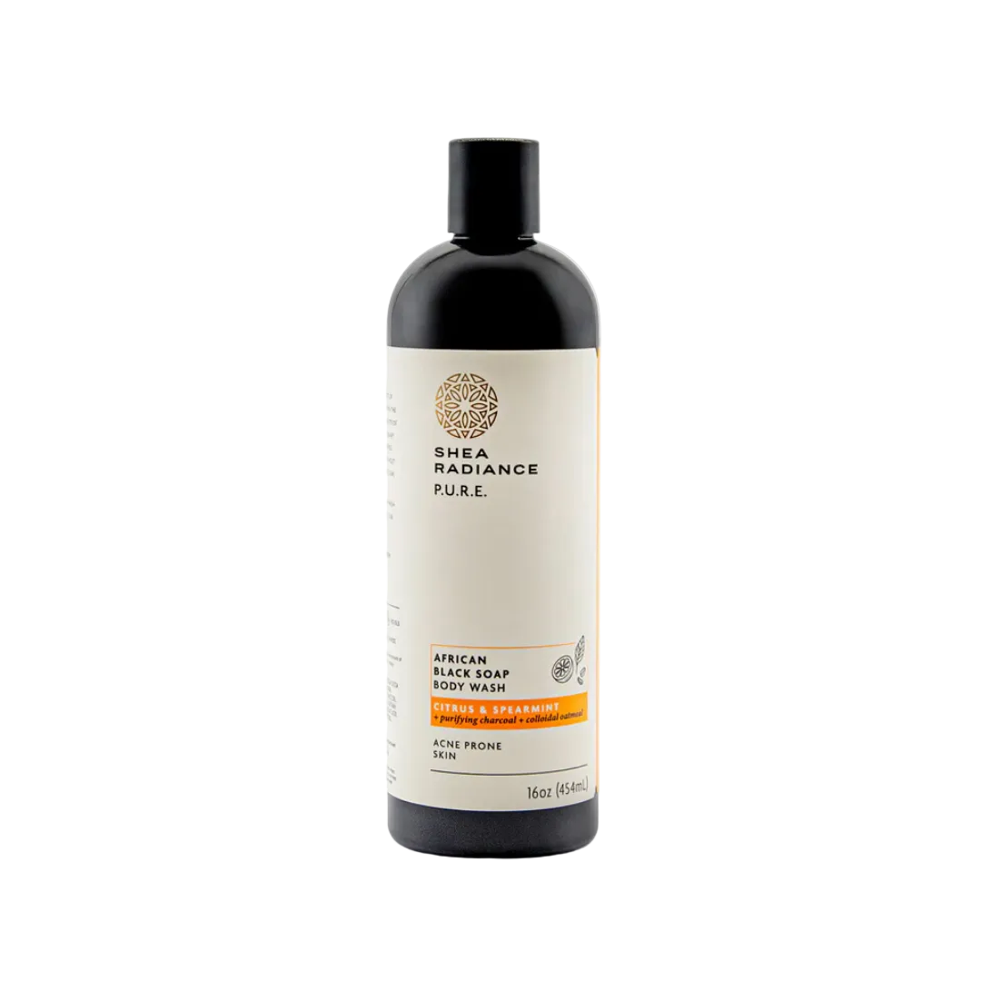 Afrikanische Schwarze Seife Duschgel | Kolloidales Hafermehl & Kokosnussöl | 473 ml