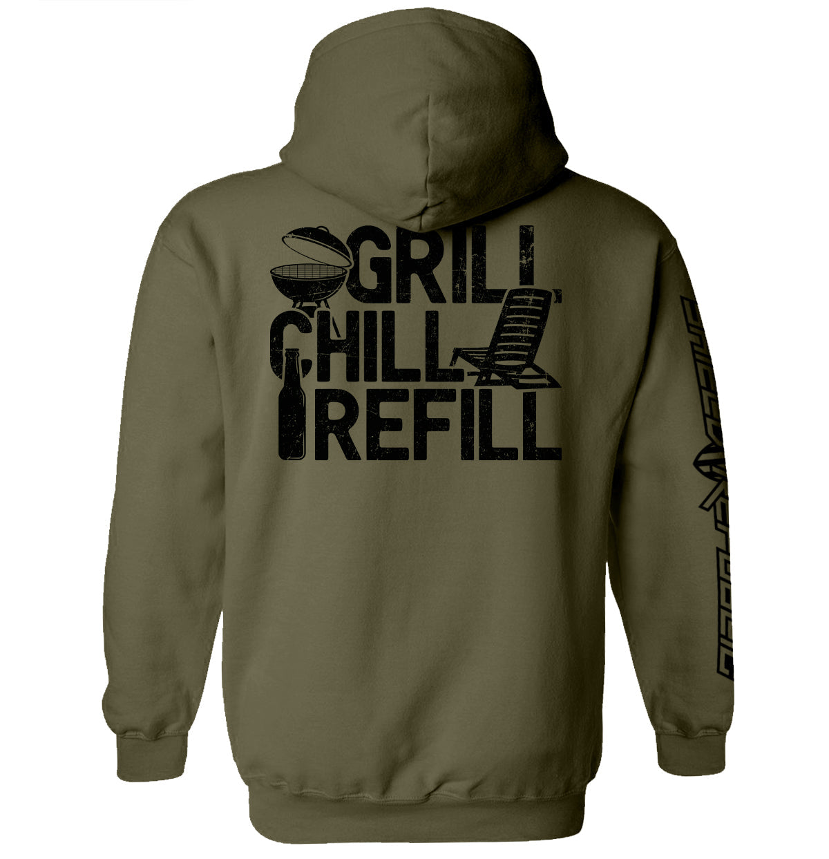 Grill Chill Refill Shirt | Patriotic BBQ Tee for Grillers & Outdoor Lovers