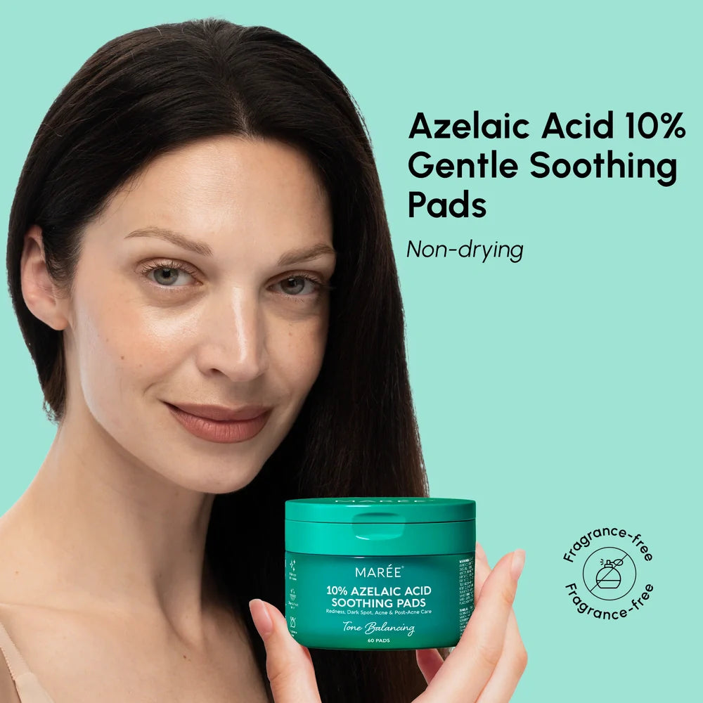 Marée® Azelaic Acid Pads – Brightening & Blemish-Reducing Toner Pads