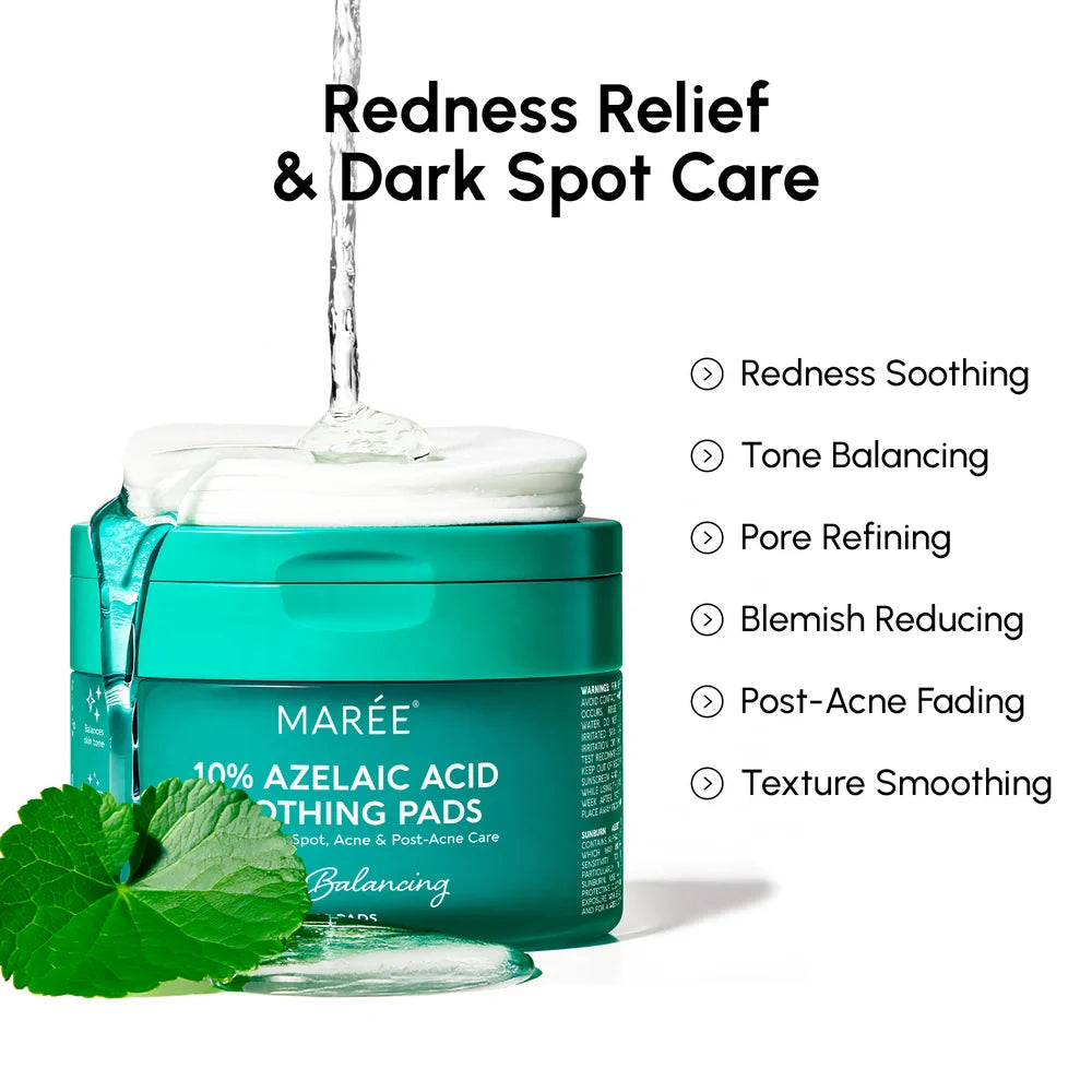 Marée® Azelaic Acid Pads – Brightening & Blemish-Reducing Toner Pads