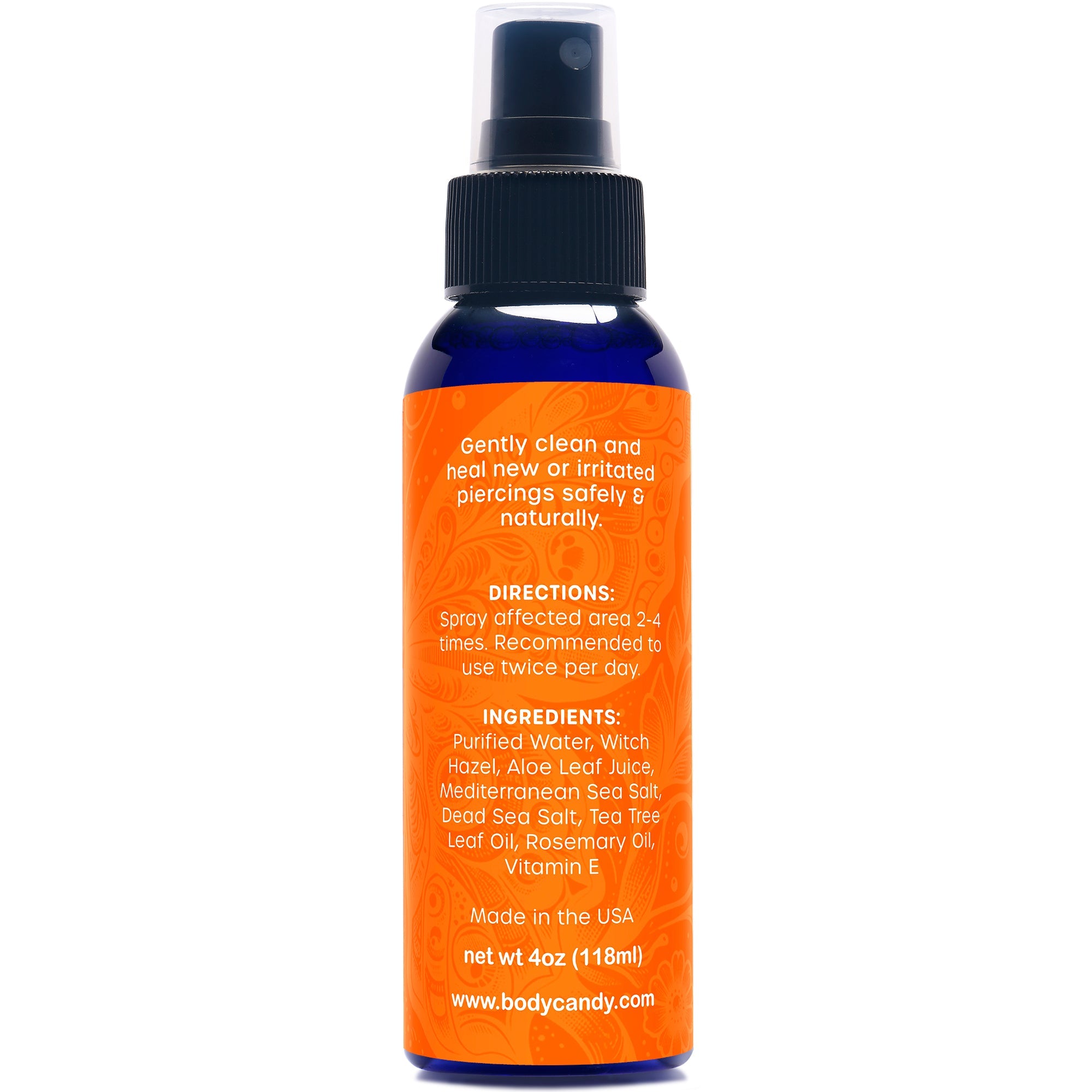 Body Candy Piercing-Pflege Salzwasserspray | Natürlich, 120 ml | Hergestellt in den USA