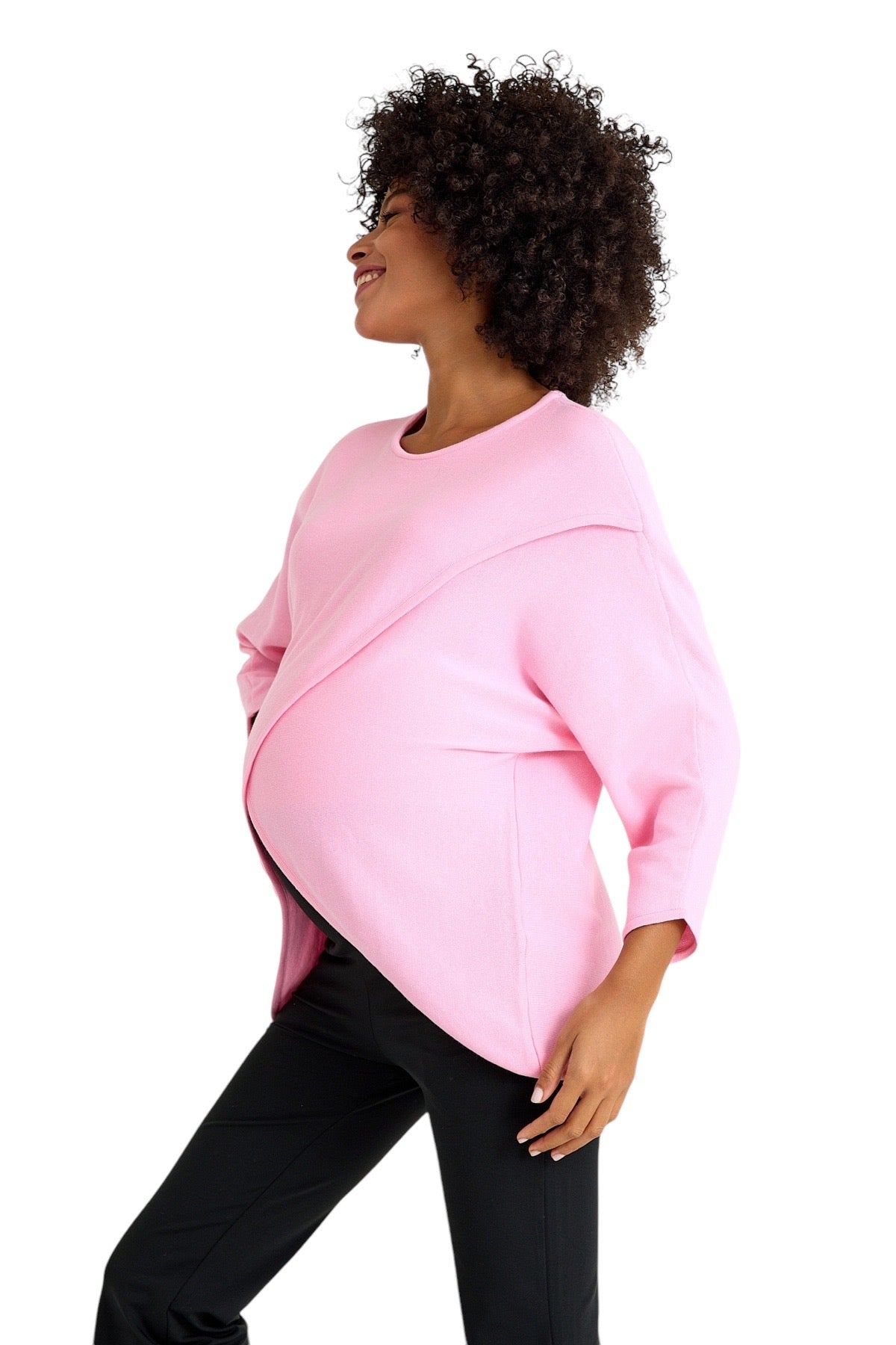 Maternity & Nursing Crossover Knit Top – 100% Cotton
