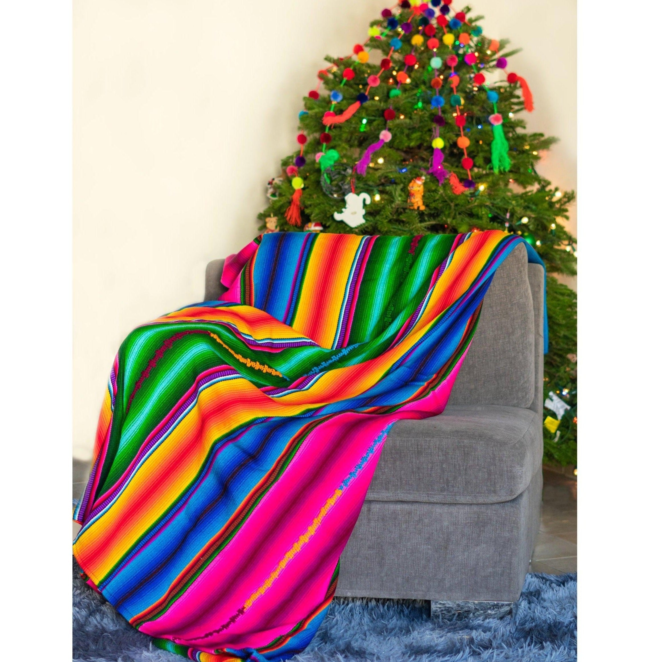 Hacienda Fair Trade Blanket — Handwoven Sarape-Style | 62" x 88" | Made in Guatemala