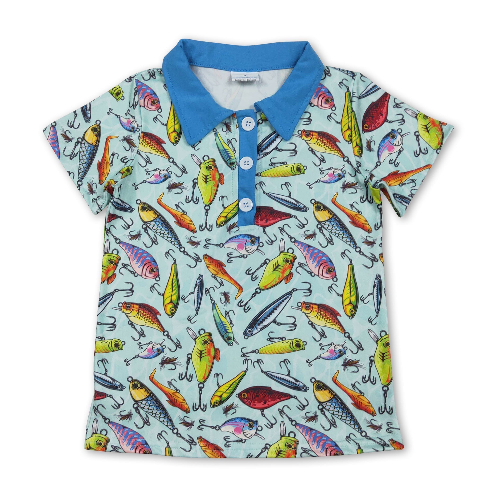 Jungen-Angelköder-Kurzarm-Sommer-Poloshirt – Milchseide