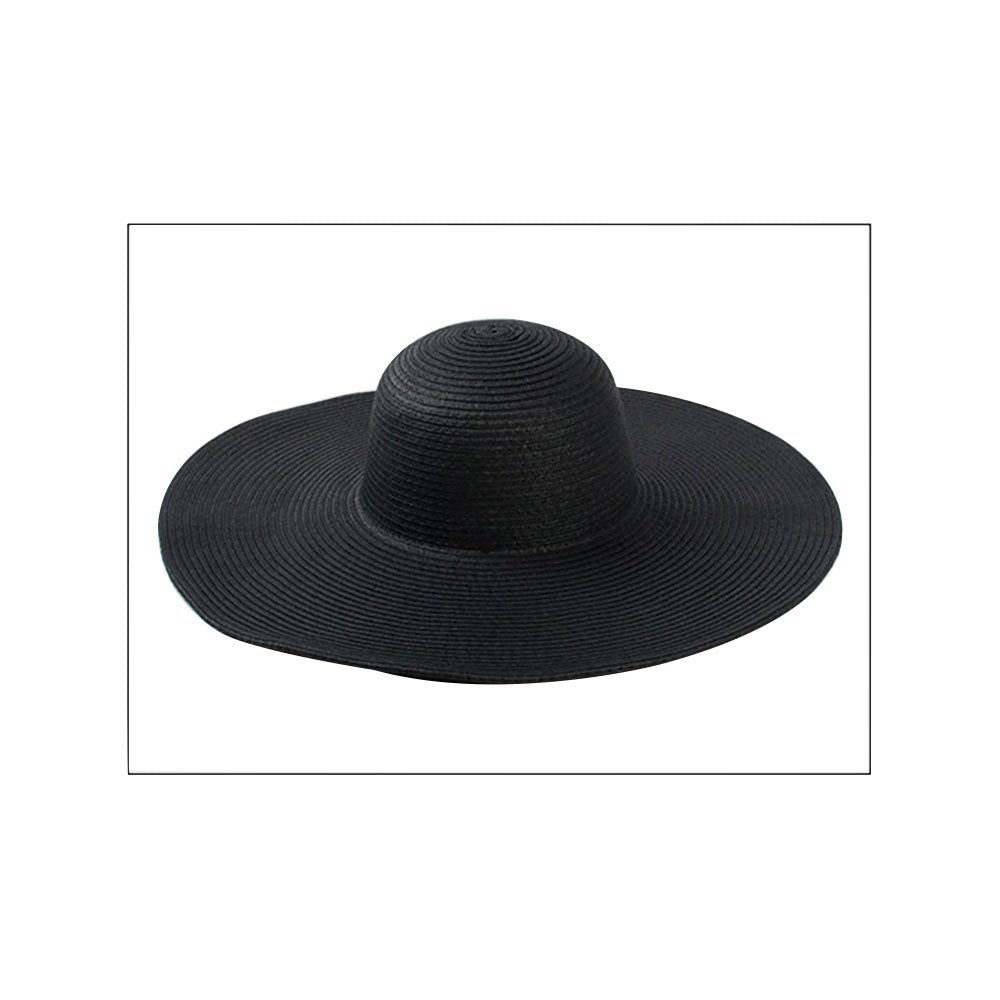 Solid Floppy Straw Sun Hat – Wide Brim, UV Protection, Packable & Crushable