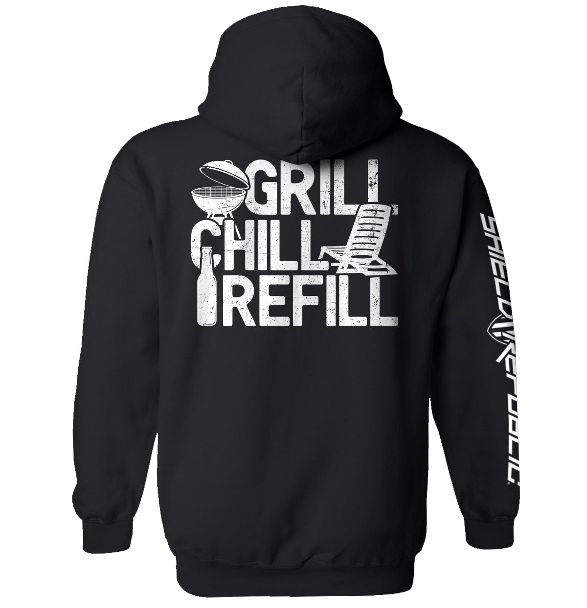 Grill Chill Refill Shirt | Patriotic BBQ Tee for Grillers & Outdoor Lovers