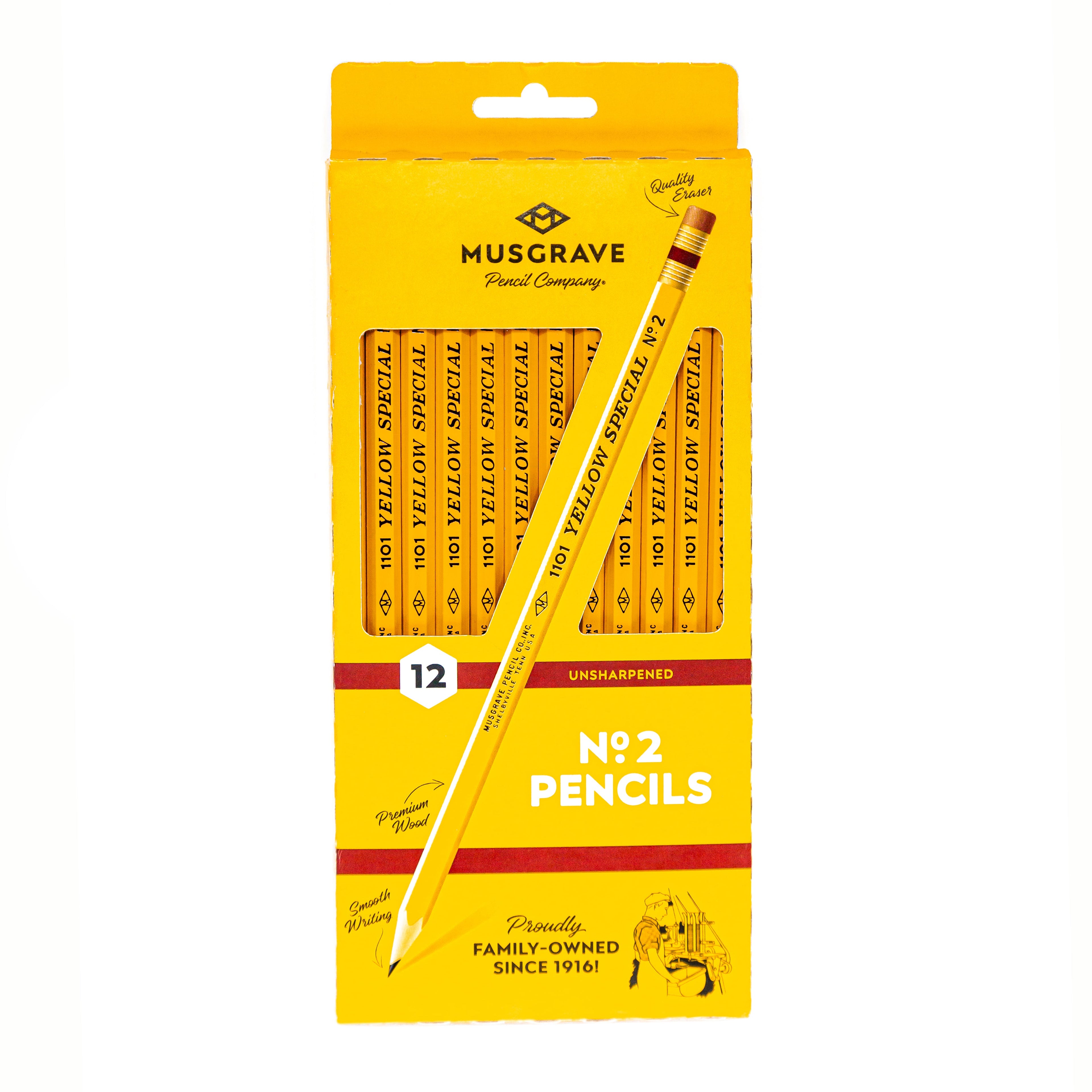 Musgrave 1101 Yellow Special™ Pencils | Made in the USA | 12, 72 & 144-Count