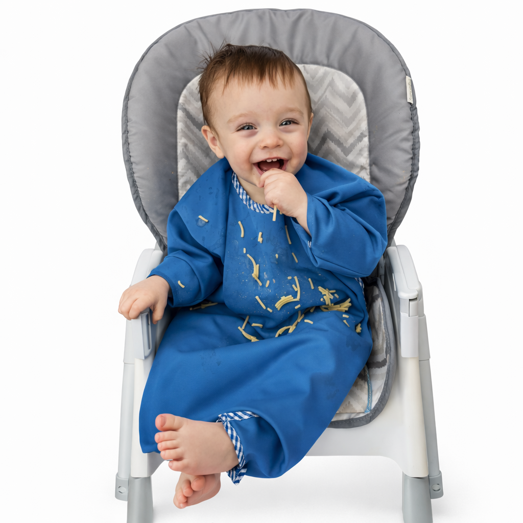 Full Body Coverage Toddler Bib – Mess-Free Mealtimes for Self-Feeding Babies