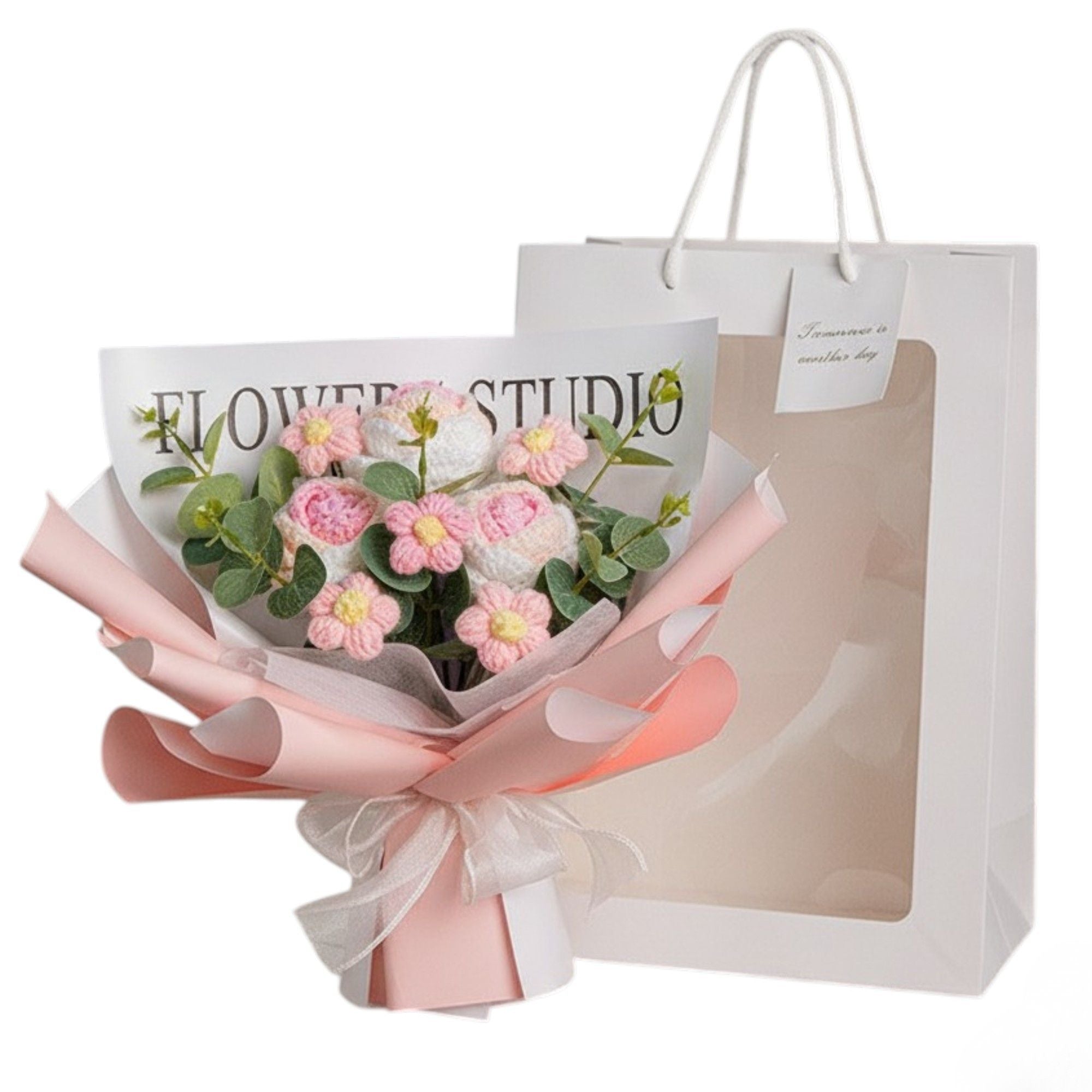 Häkel-Rosenstrauß mit LED-Licht Muttertagsgeschenk für Mama