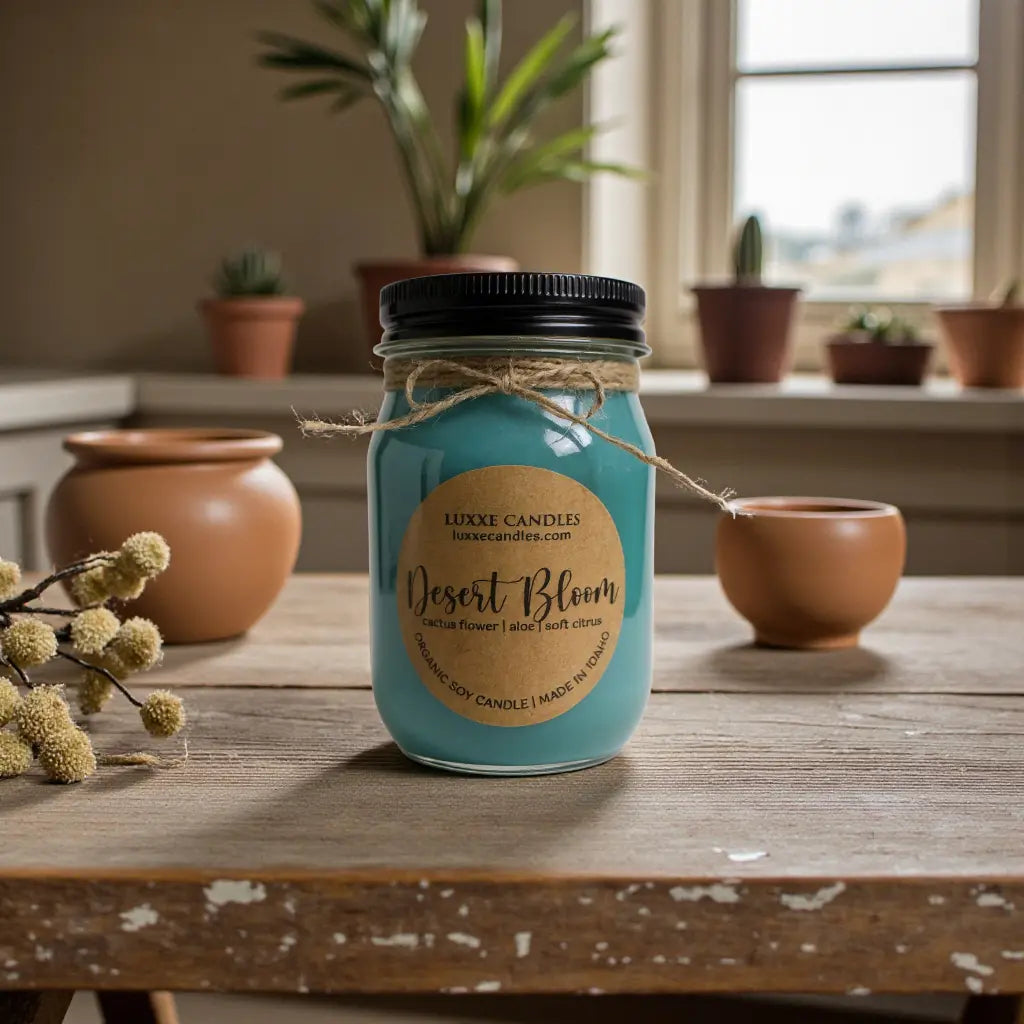 Desert Bloom Soy Candle – Hand-Poured Organic Soy Wax, Farmhouse Style