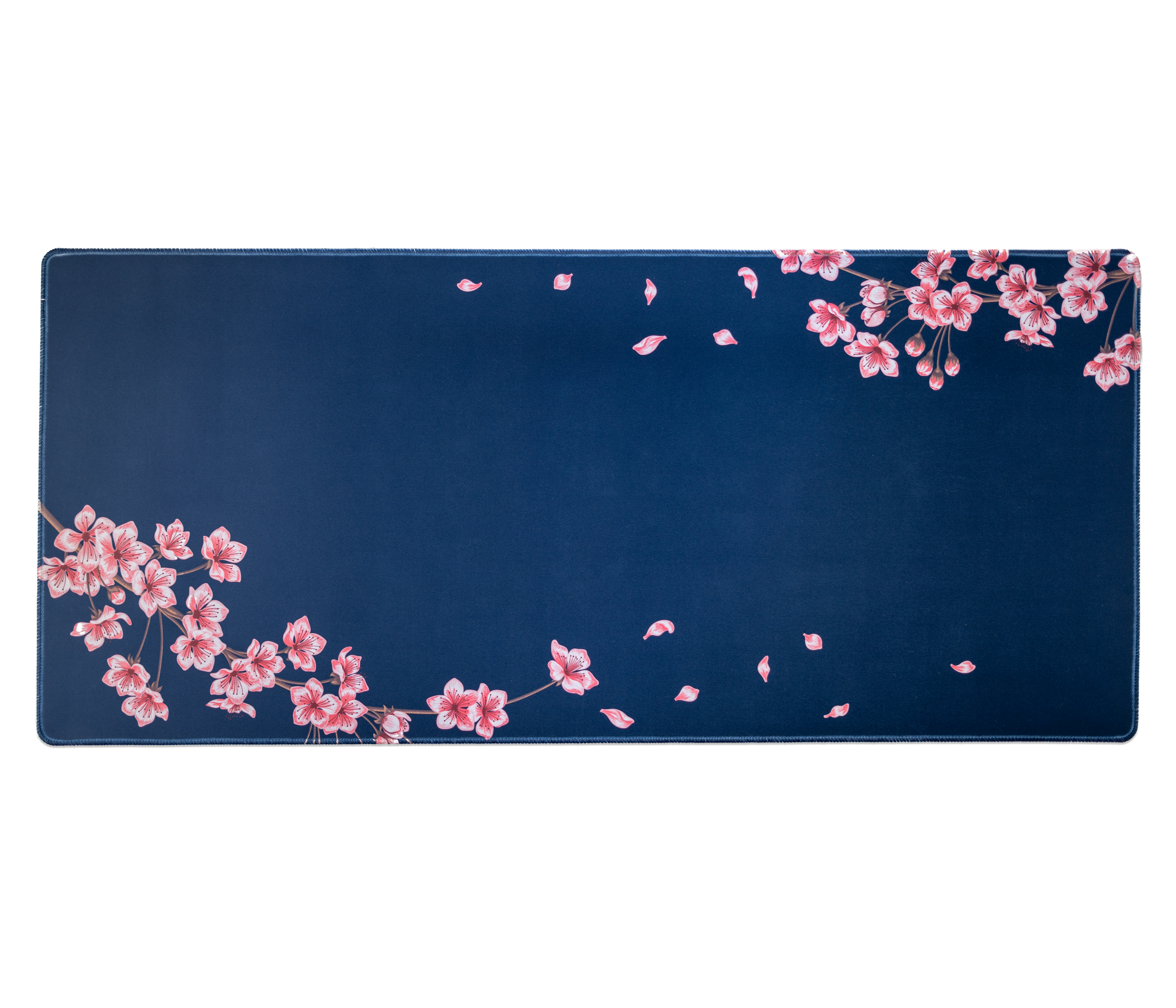 Navy Blossom Desk Mat – Large Floral RGB Gaming & Office Desk Pad