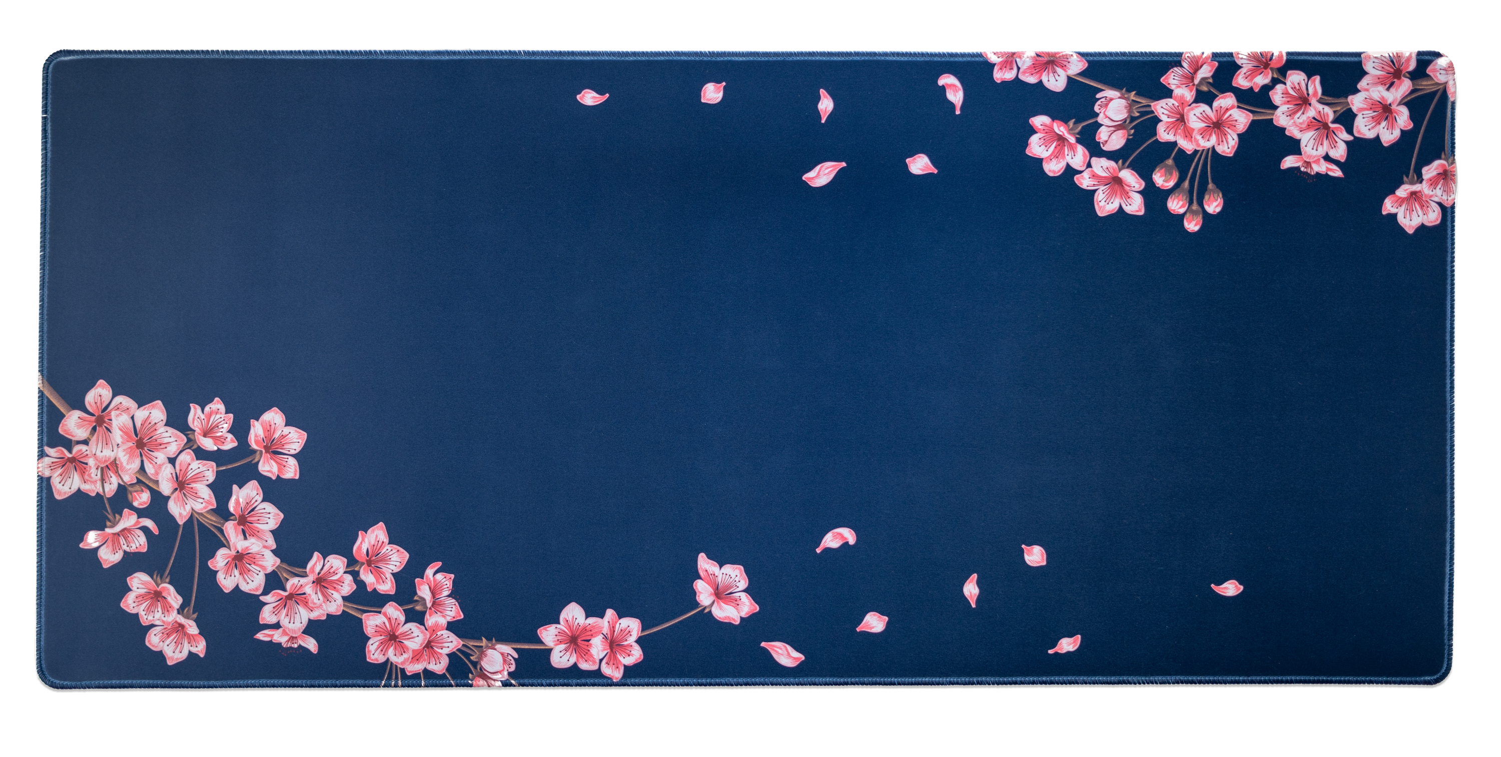 Navy Blossom Desk Mat – Large Floral RGB Gaming & Office Desk Pad