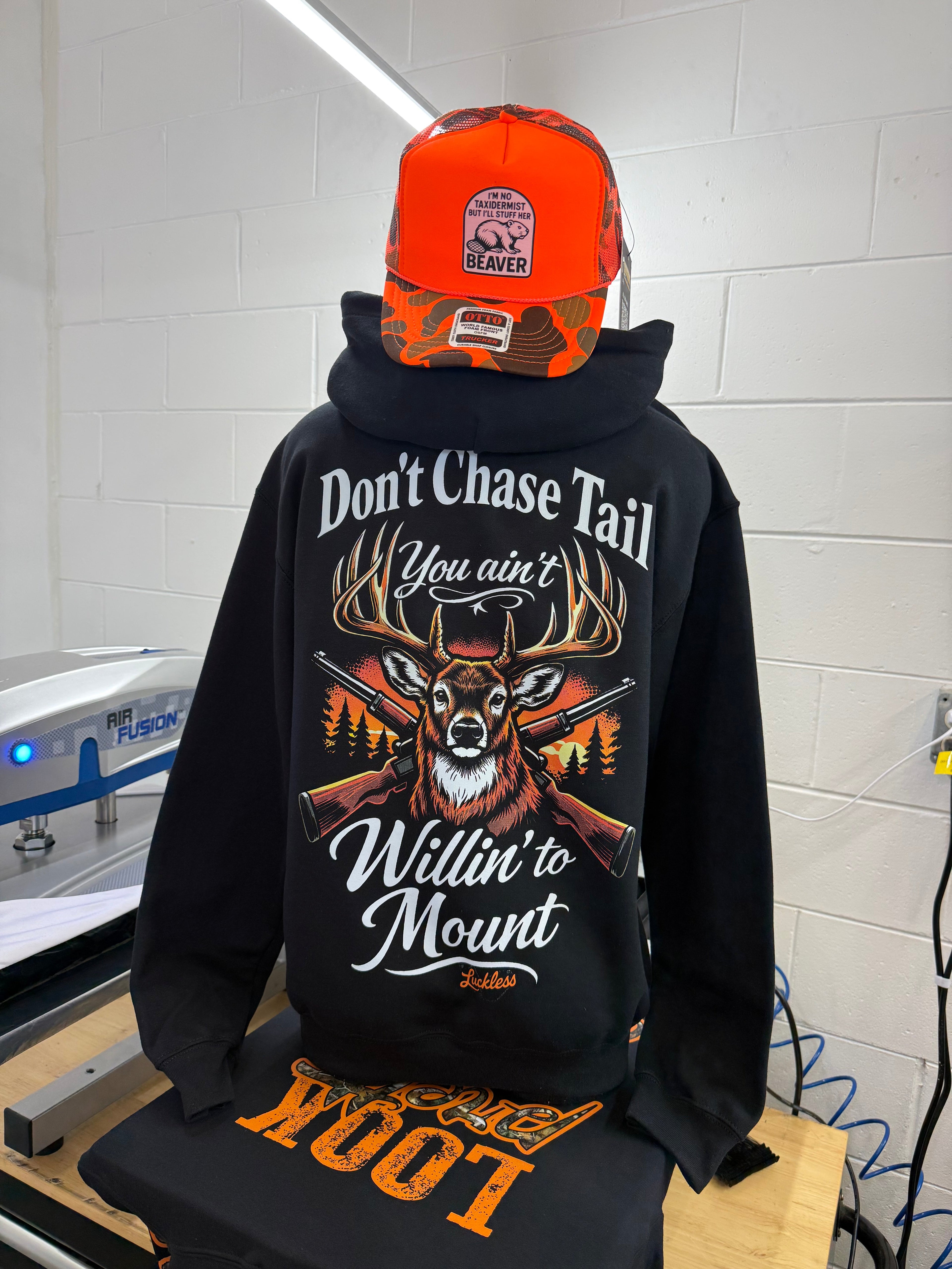 Luckless Outfitters Don't Chase Tail Hoodie | Heavyweight Fleece | Unisex | SM–5XL