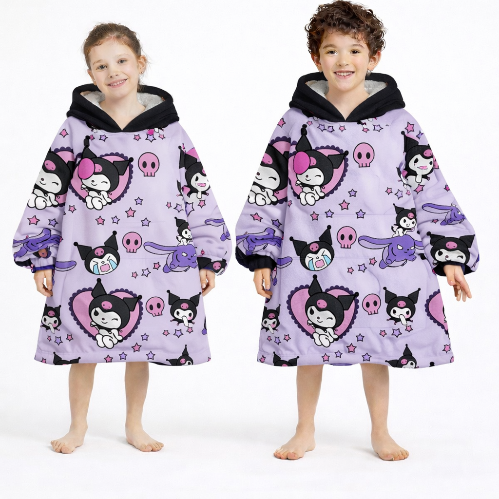 Kawaii Tragbarer Decken-Hoodie — Süßer & Kuscheliger Premium Sherpa (1,13 kg)