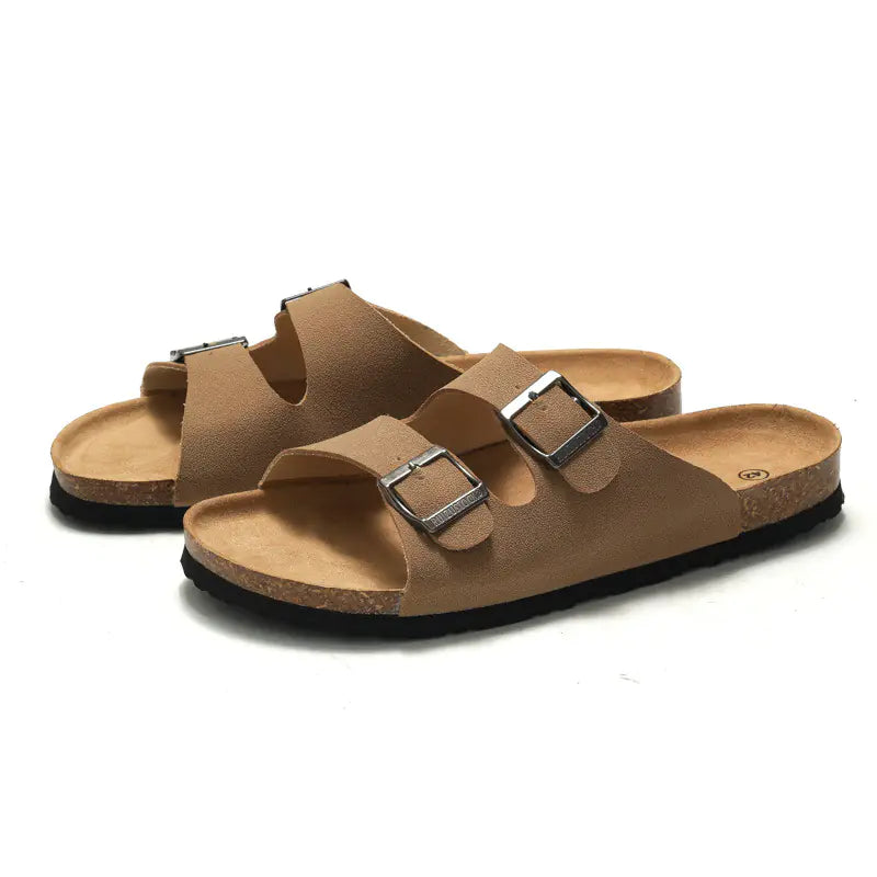 Men's & Women's Cork-Style Beach Sandals – Lightweight PU Slip-On | Sizes 35–45
