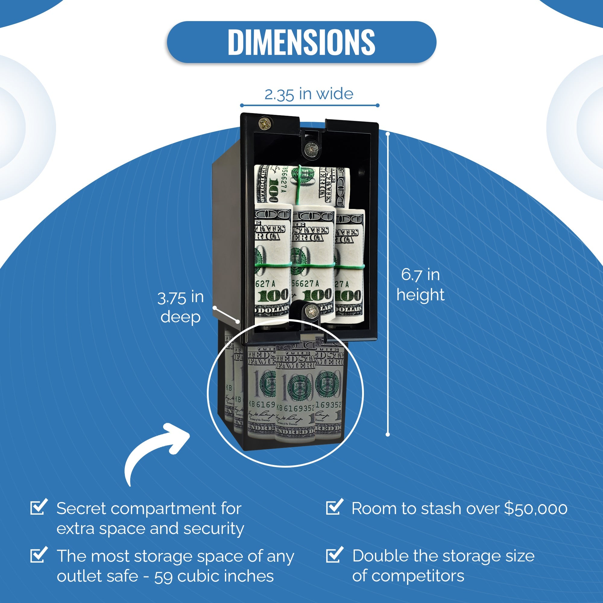 Wall Outlet Diversion Safe – Magnetic Hidden Safe with Easy Install