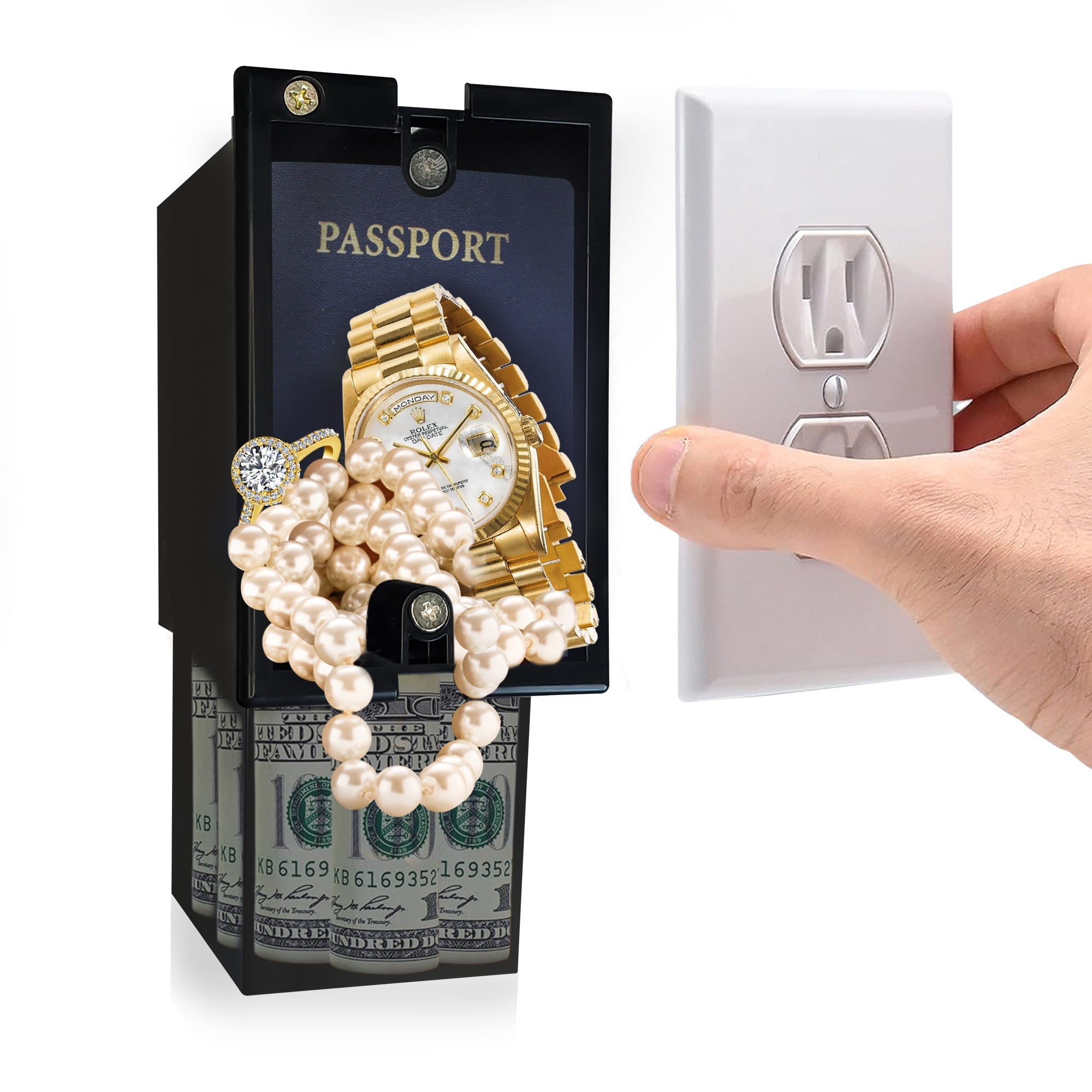 Wall Outlet Diversion Safe – Magnetic Hidden Safe with Easy Install