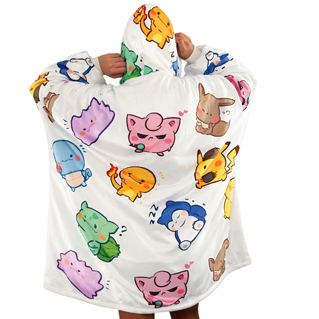 Kawaii Anime tragbare Decken-Hoodie — Hochwertiges 1,1 kg Sherpa