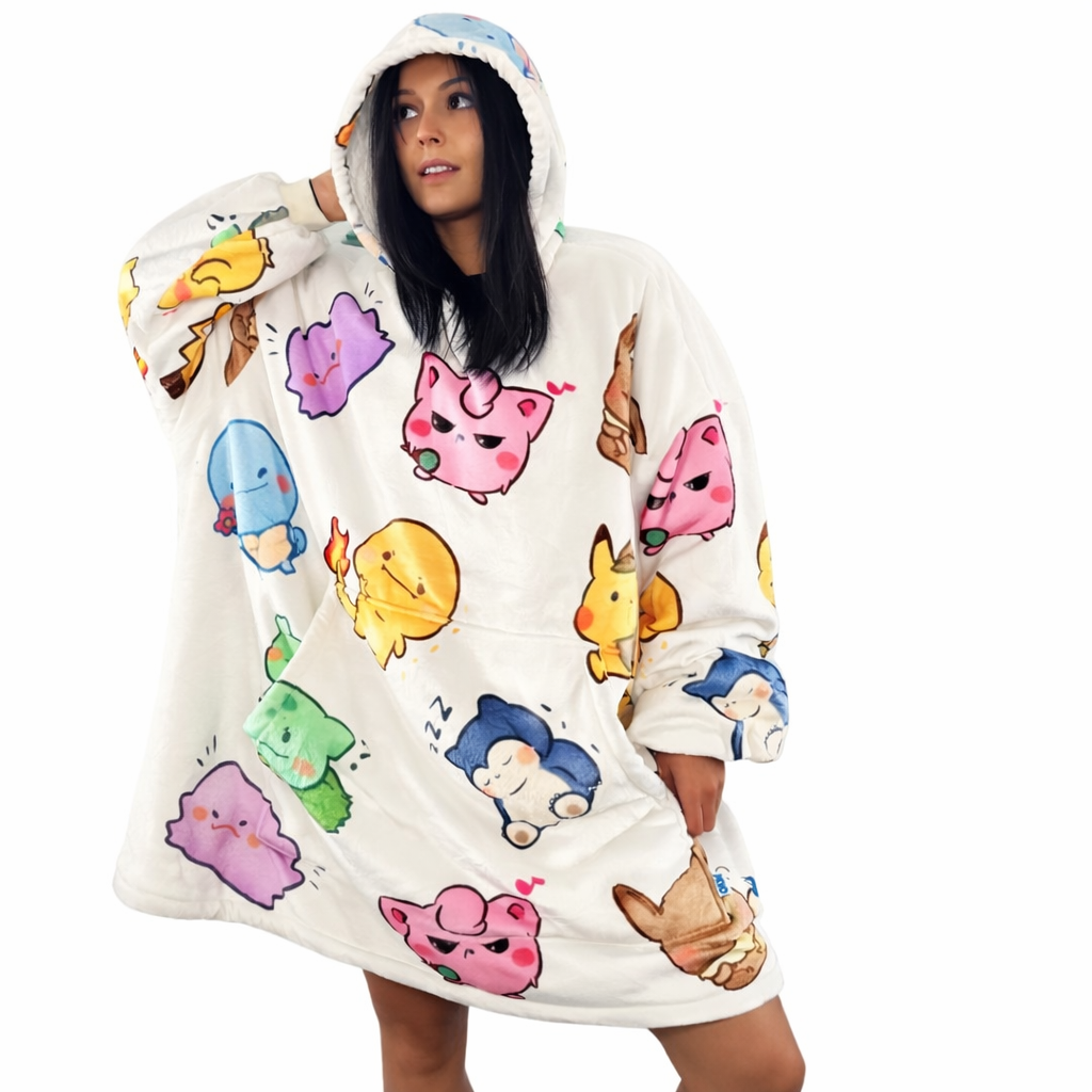 Kawaii Anime tragbare Decken-Hoodie — Hochwertiges 1,1 kg Sherpa