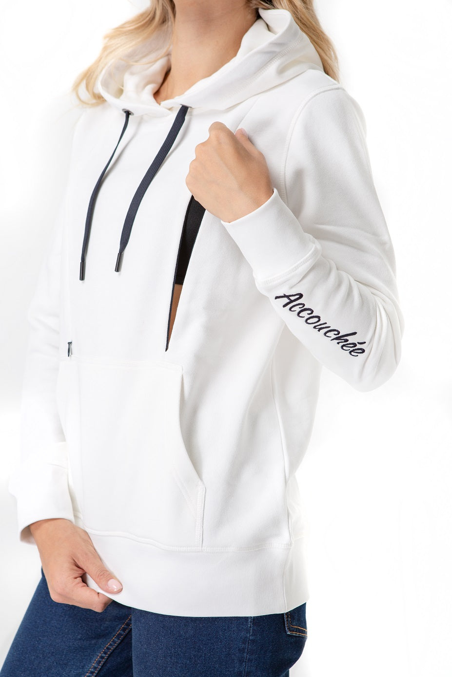 Schwangerschafts- & Still-Hoodie – Baumwoll-Sweatshirt mit doppeltem Reißverschluss für Schwangerschaft und Stillzeit