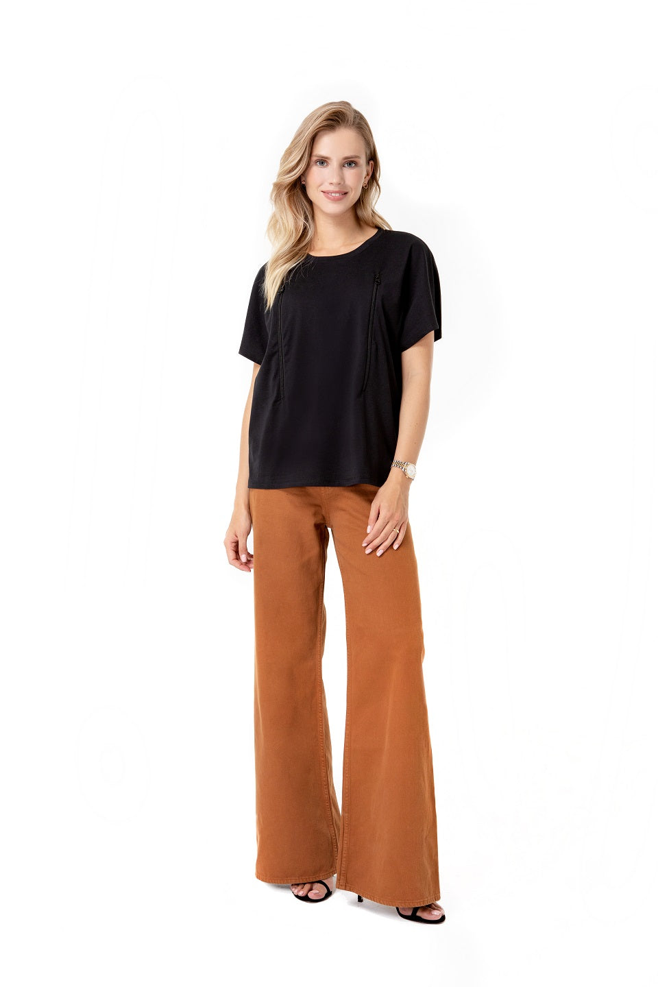 Maternity & Nursing Oversized T-Shirt – Zip-Access 100% Cotton