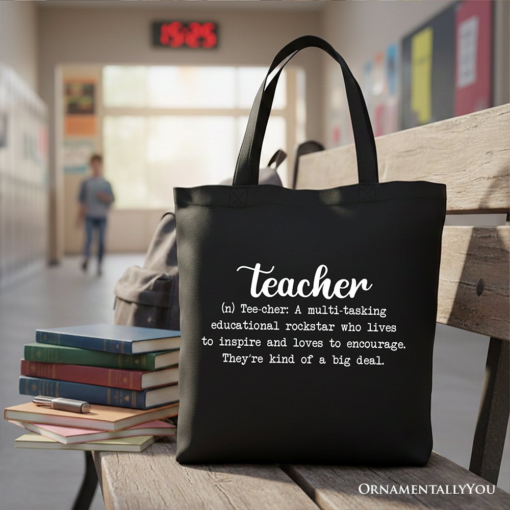 Teacher Definition Canvas Tote Bag | Inspirational Gift for Educators