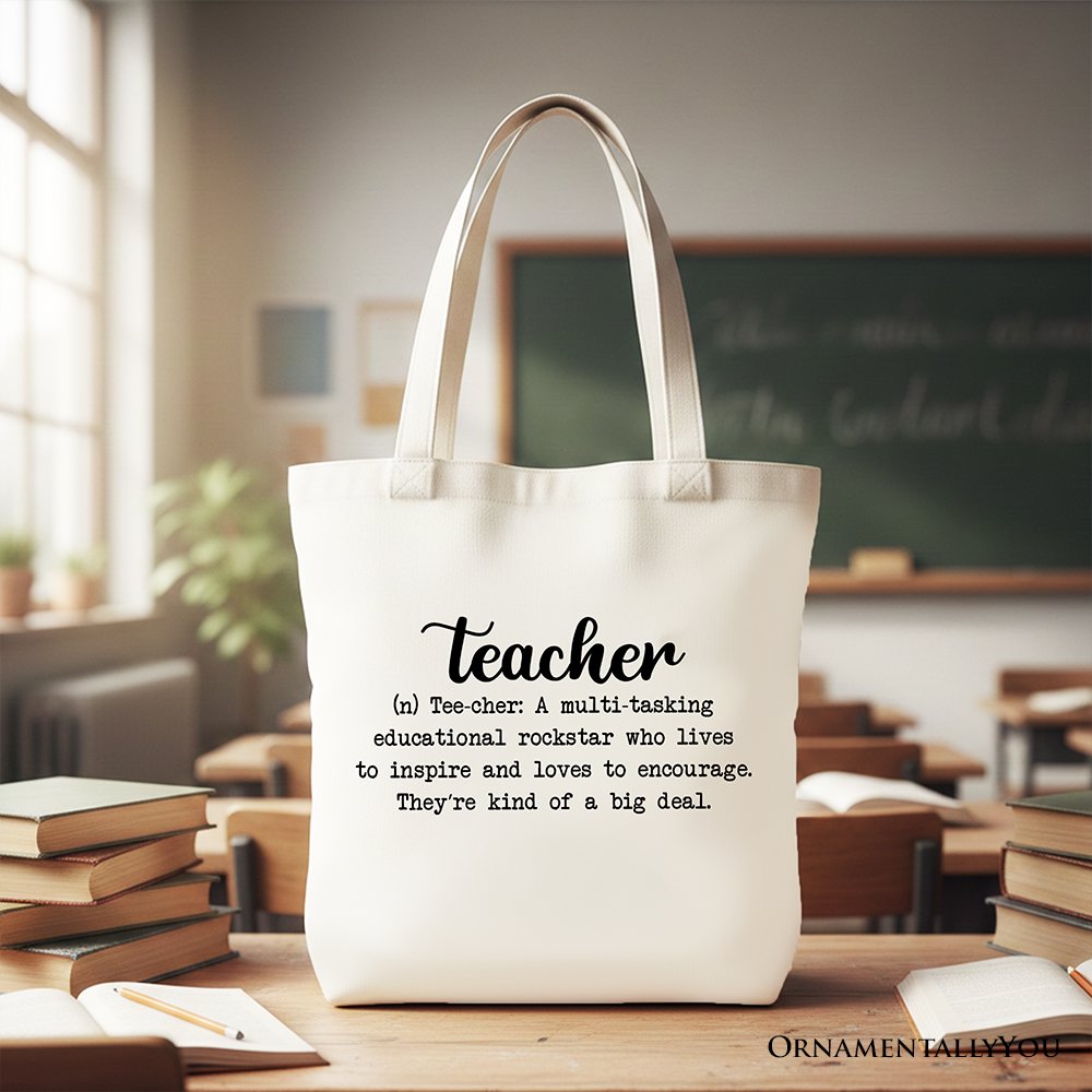 Teacher Definition Canvas Tote Bag | Inspirational Gift for Educators