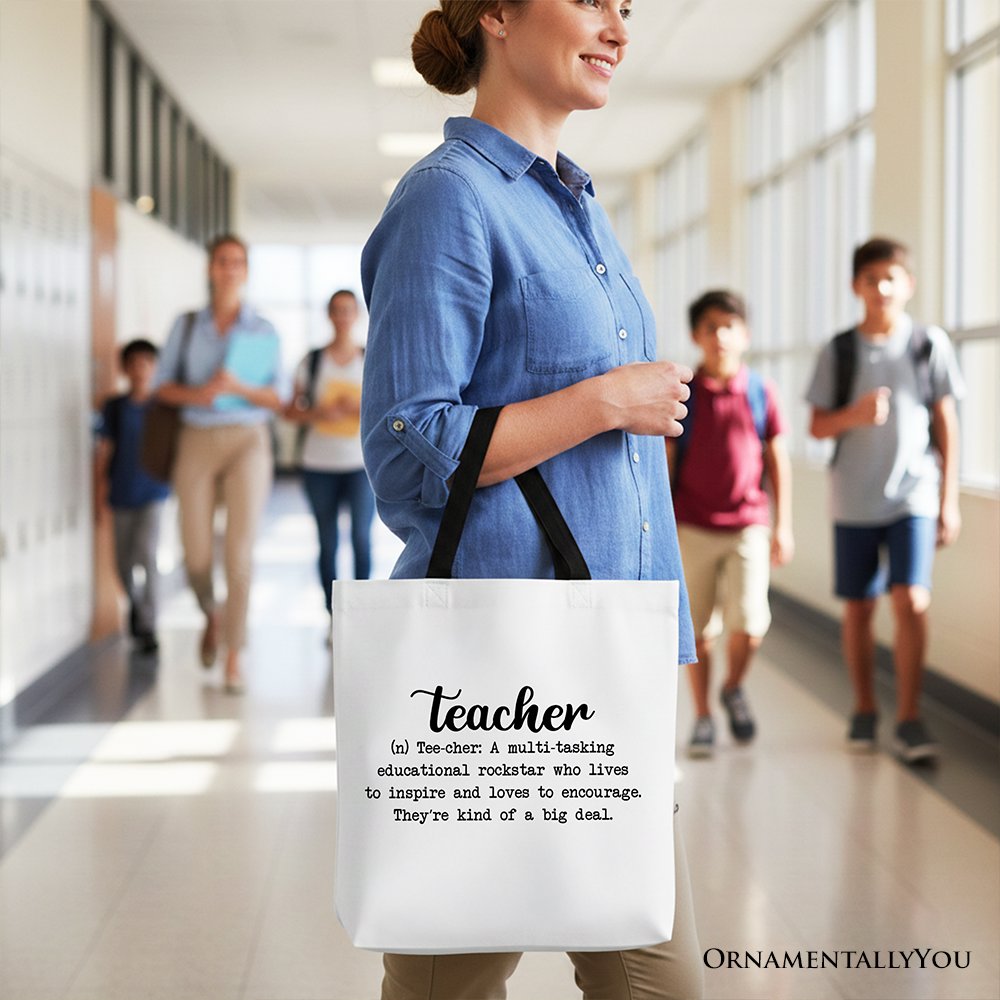 Teacher Definition Canvas Tote Bag | Inspirational Gift for Educators