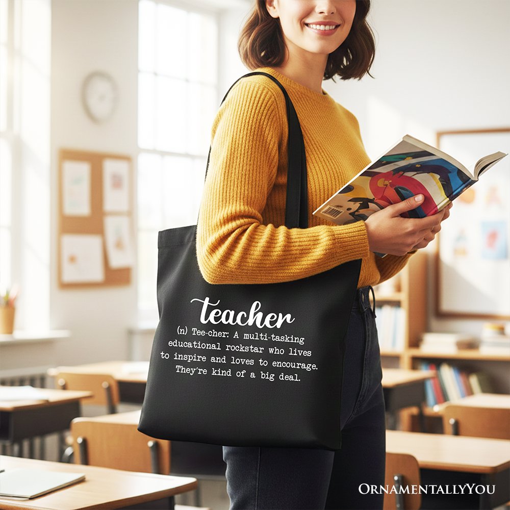 Teacher Definition Canvas Tote Bag | Inspirational Gift for Educators