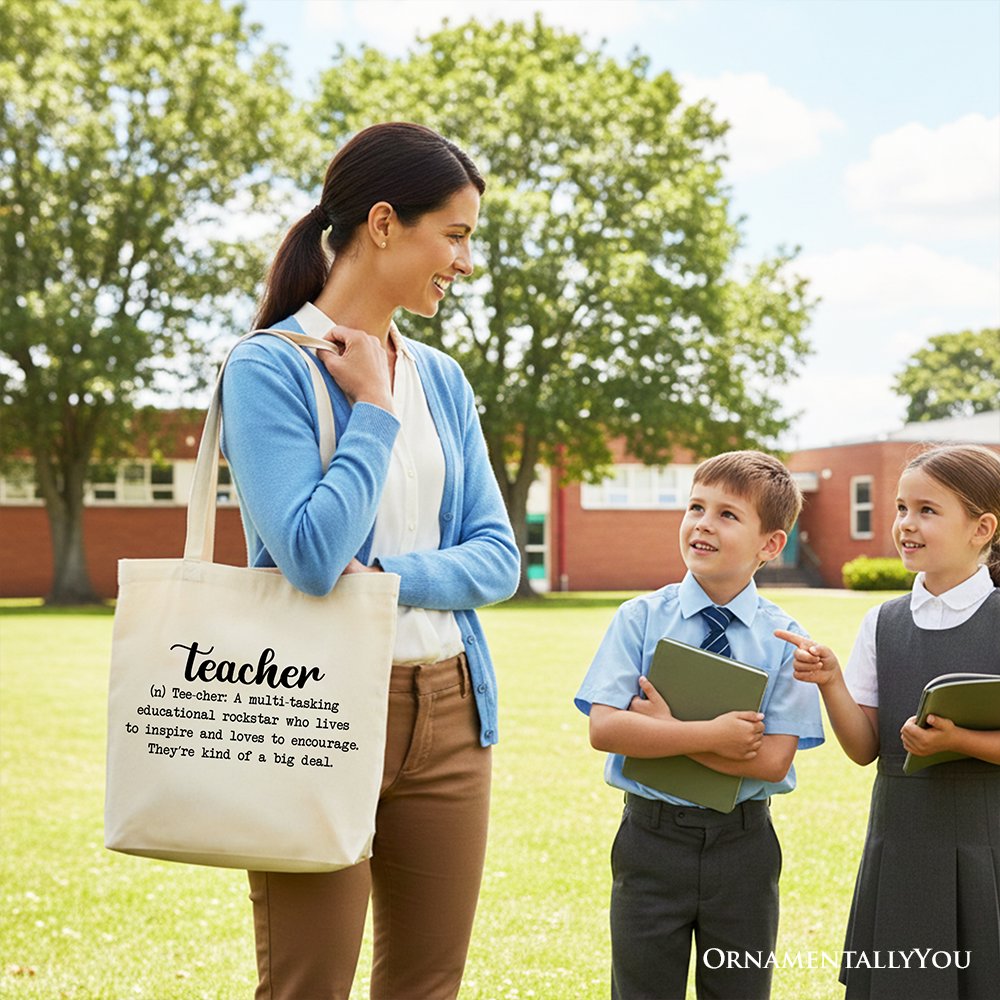 Teacher Definition Canvas Tote Bag | Inspirational Gift for Educators