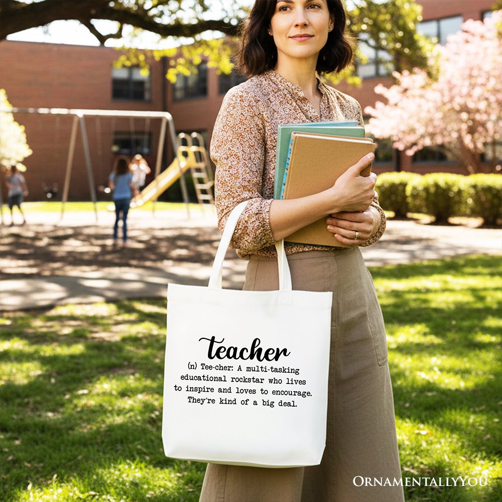 Teacher Definition Canvas Tote Bag | Inspirational Gift for Educators