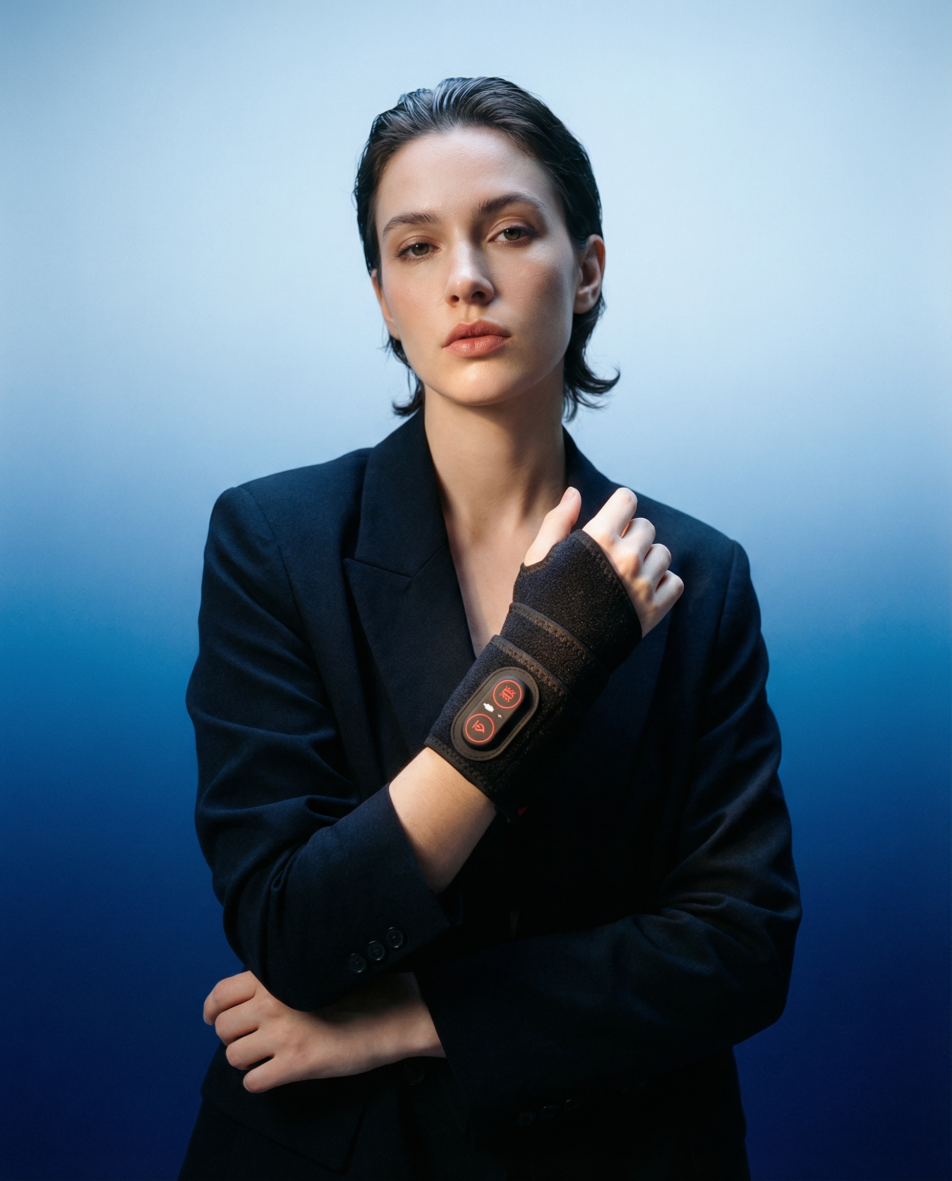 Tri-Action Wrist Recovery System – Red Light Therapy, Heat & Vibration Massage Wrap