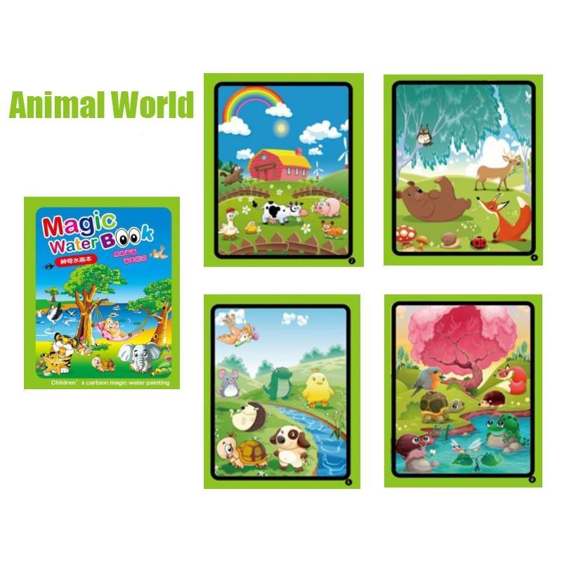8 Types Montessori Toys Reusable Coloring Book Magic Water Drawing Boo ...