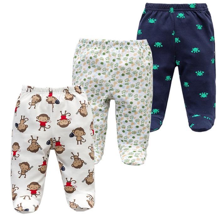 Baby Cotton Pants — Unisex, Elastic Waist | 3-Pack | 3M–12M | 21 Colors