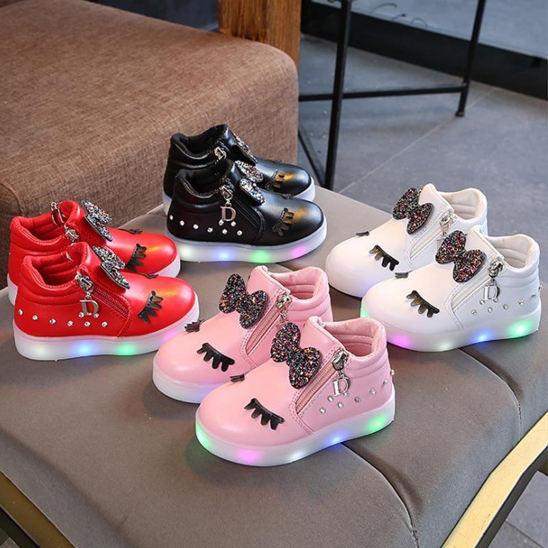STEVVEX Kids' Light-Up Sneakers | Breathable Mesh, Easy-On Closure
