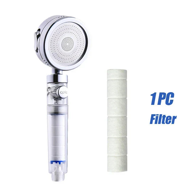 High Pressure Filtered Shower Head | 3 Spray Modes, Water-Saving, Chrome Finish