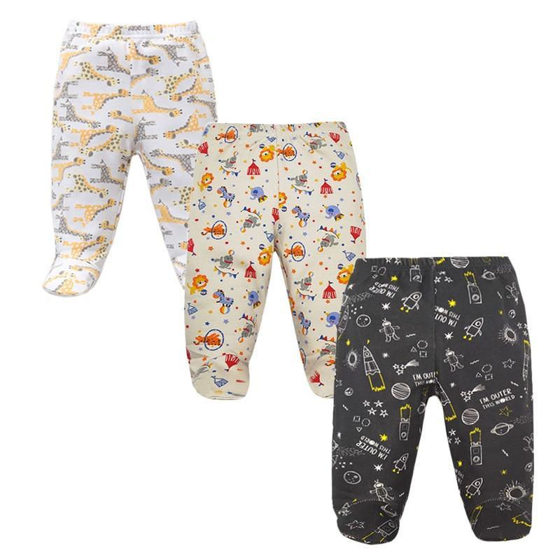Baby Cotton Pants — Unisex, Elastic Waist | 3-Pack | 3M–12M | 21 Colors