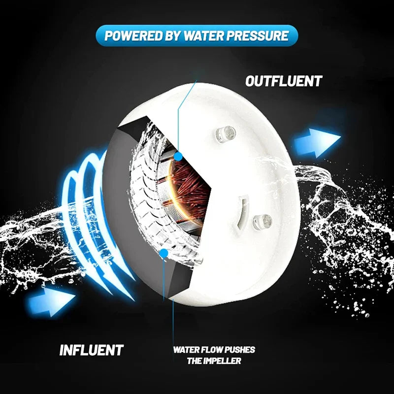 LED SPA Shower Head with Temperature Sensor | 3-Color LED, Water-Saving Filter