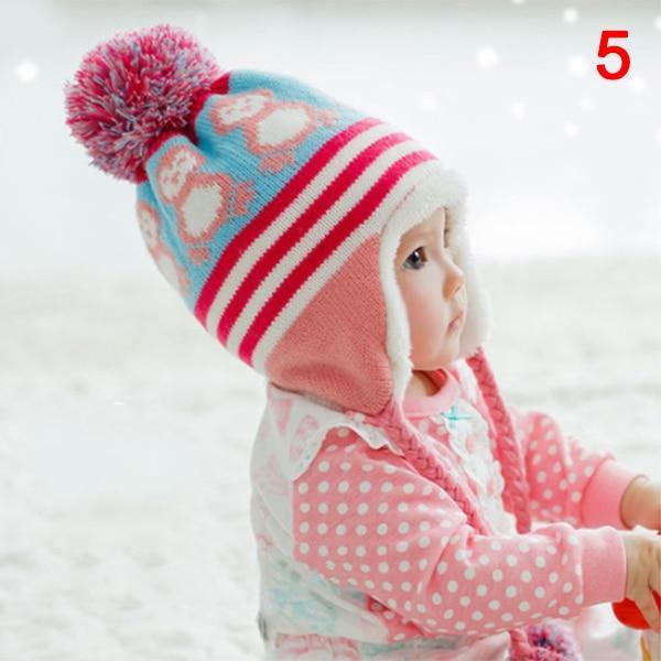 Baby- und Kleinkind-Wintermütze mit Ohrenklappen — 100 % Baumwolle, Fleecegefüttert | Kaltes Wetter